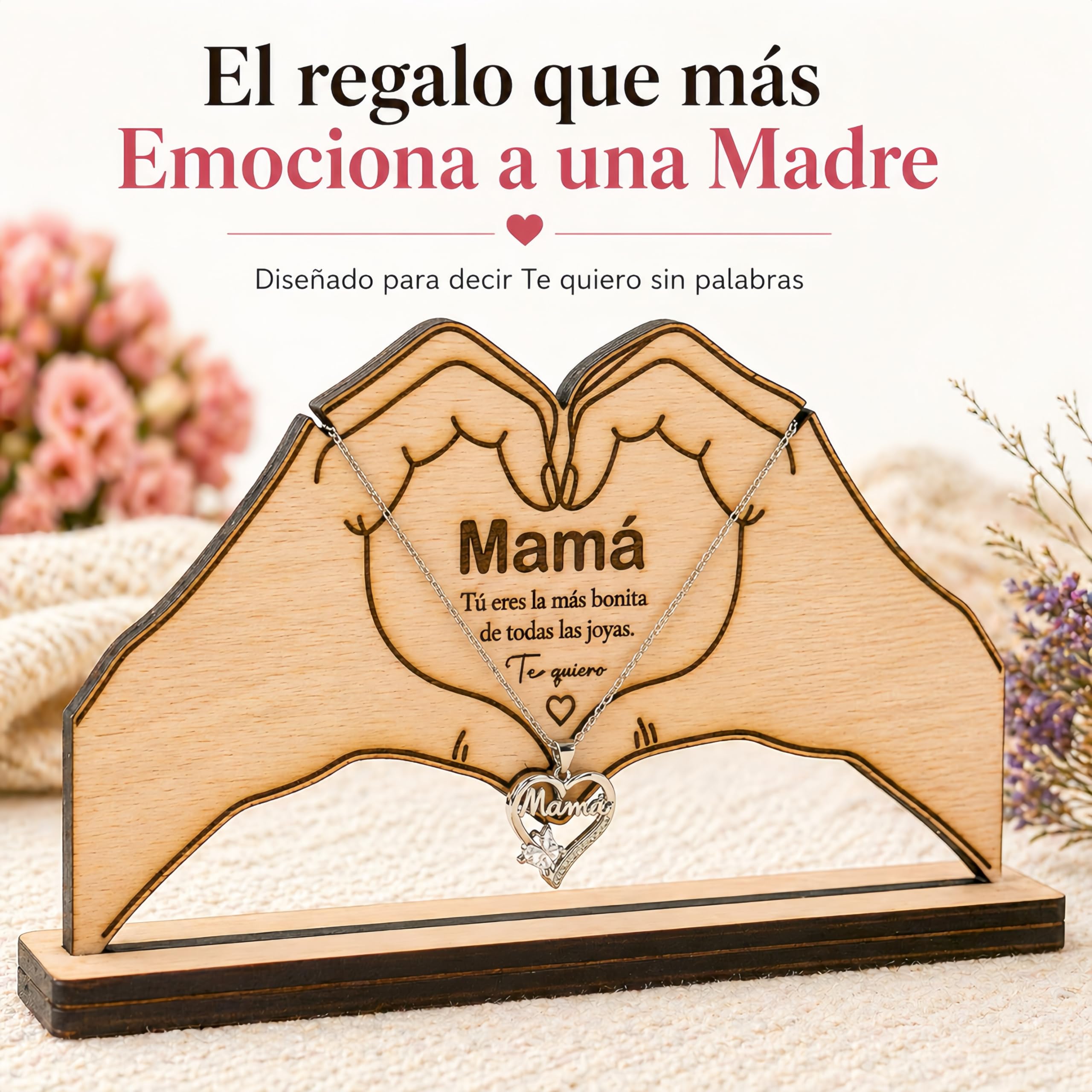 Collar Mujer Mamá con Colgante de Corazón y Mariposa en Acero Inoxidable – Joyería Fina con Circonitas, Diseño Elegante y Significativo – Regalo para el Día de la Madre, San Valentín