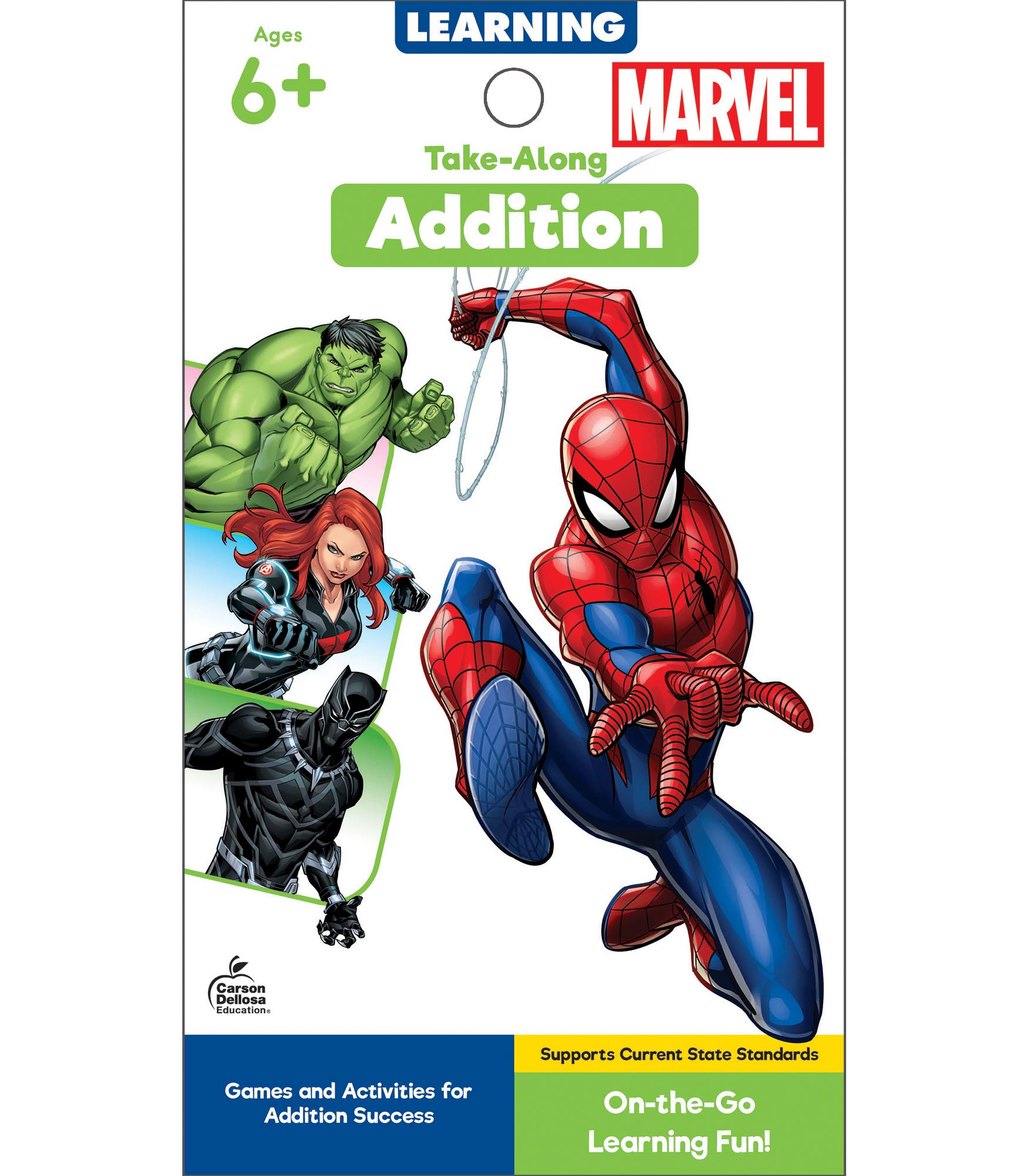 Marvel Take-Along Addition Math Workbook, Avengers Math Activity Book for Kids Ages 6+ With Puzzles, Mazes, Coloring, and More, Kindergarten & 1st Grade Math Workbooks (My Take-Along Tablet)