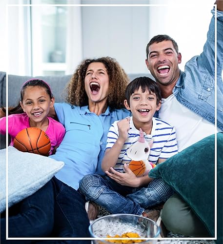 Miniatura 7 de DolliBu Peluche de unicornio blanco con peluche de baloncesto, unicornio suave y abrazable, adorable juguete de peluche, juguete de peluche