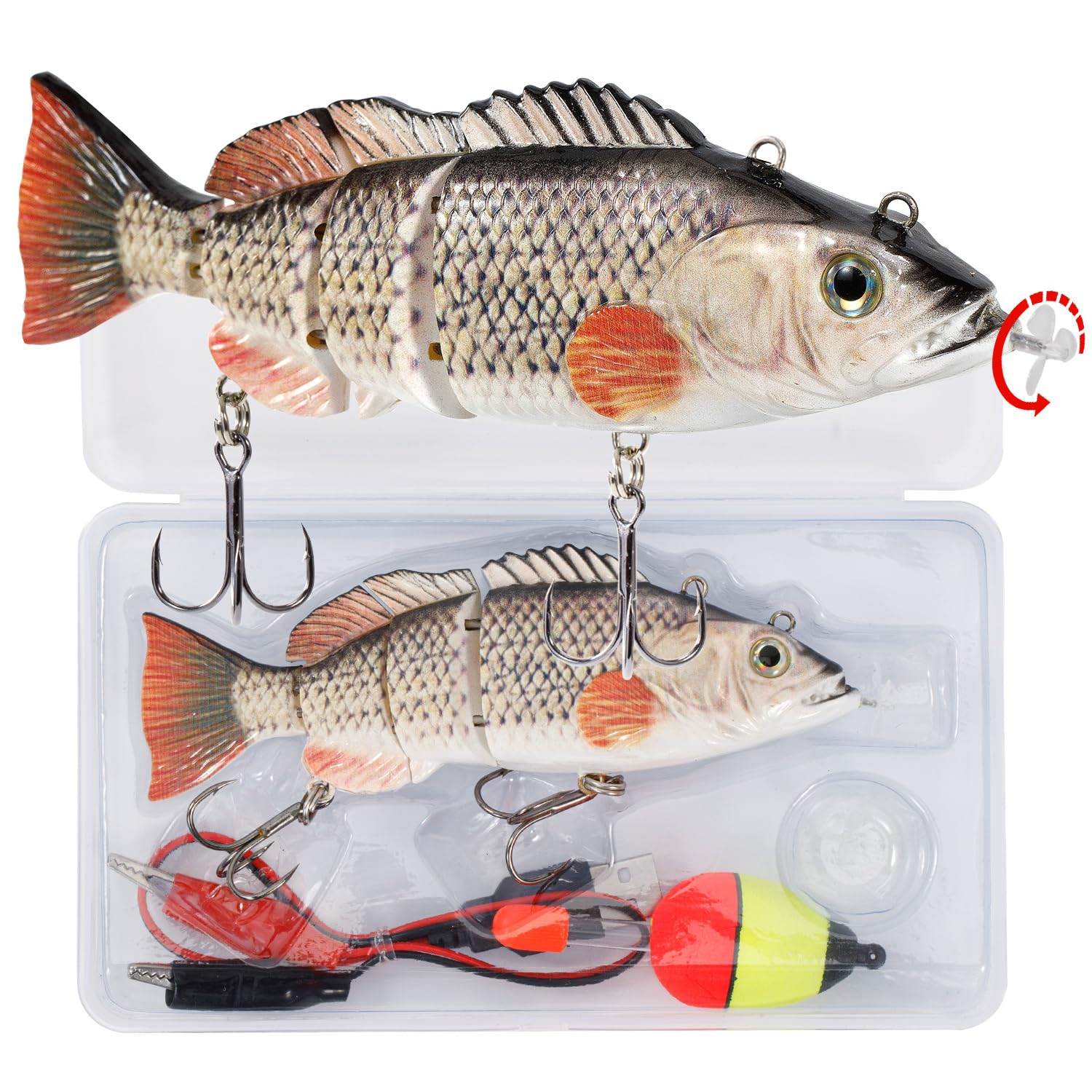 HADORAM Robotic Swimming Lure 5.1” Electric Fishing Lure 4 Segment Jointed Swimbait USB Rechargeable Robotic Lure for Bass Trout Pike (Common Shad) : Sports & Outdoors