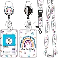 Vista 30 de Giancomics Black ID Badge Holder with Lanyard, Lanyards for ID Badges with Badge Reel Retractable Heavy Duty, Lanyard with ID Holder Keychain Clip