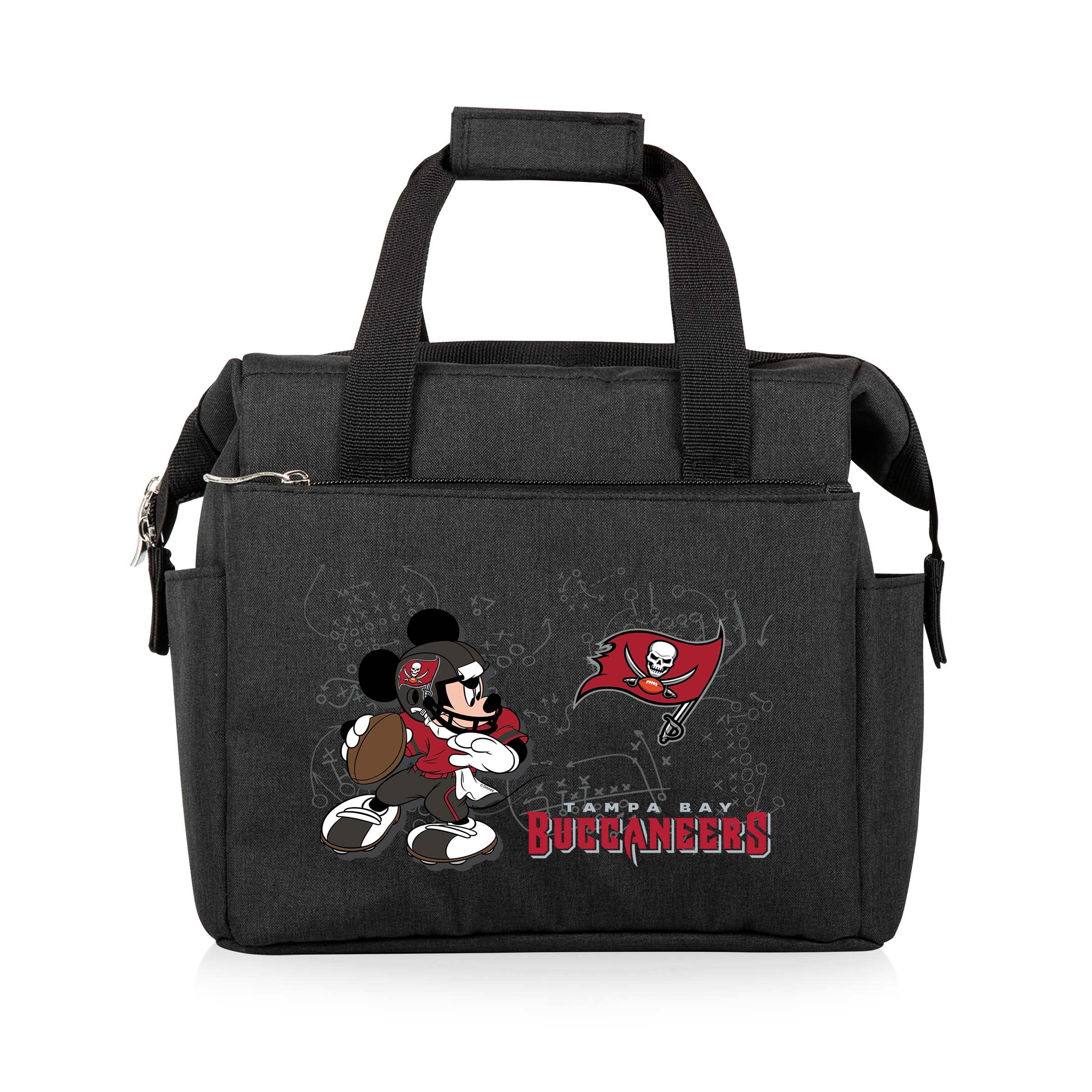 PICNIC TIME NFL Mickey Mouse On The Go Lunch Bag - Soft Cooler Lunch Box - Insulated Lunch Bag, (Black)