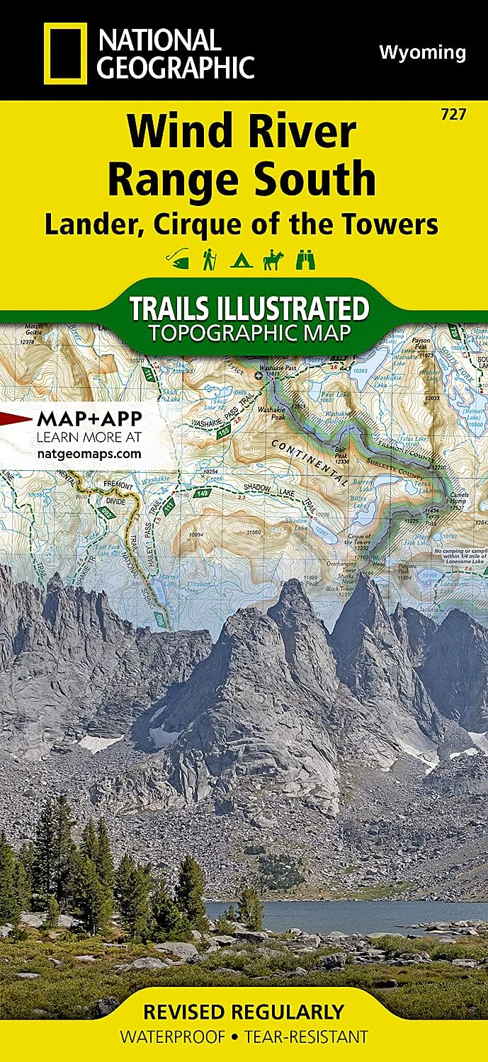 Wind River Range South Map [Lander, Cirque of the Towers] (National Geographic Trails Illustrated Map, 727)