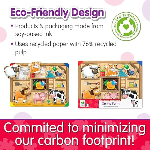 Miniatura 9 de The Learning Journey: My First Lift & Learn - On The Farm - Desarrollo intelectual de rompecabezas activo temprano - Juego de rompecabezas para