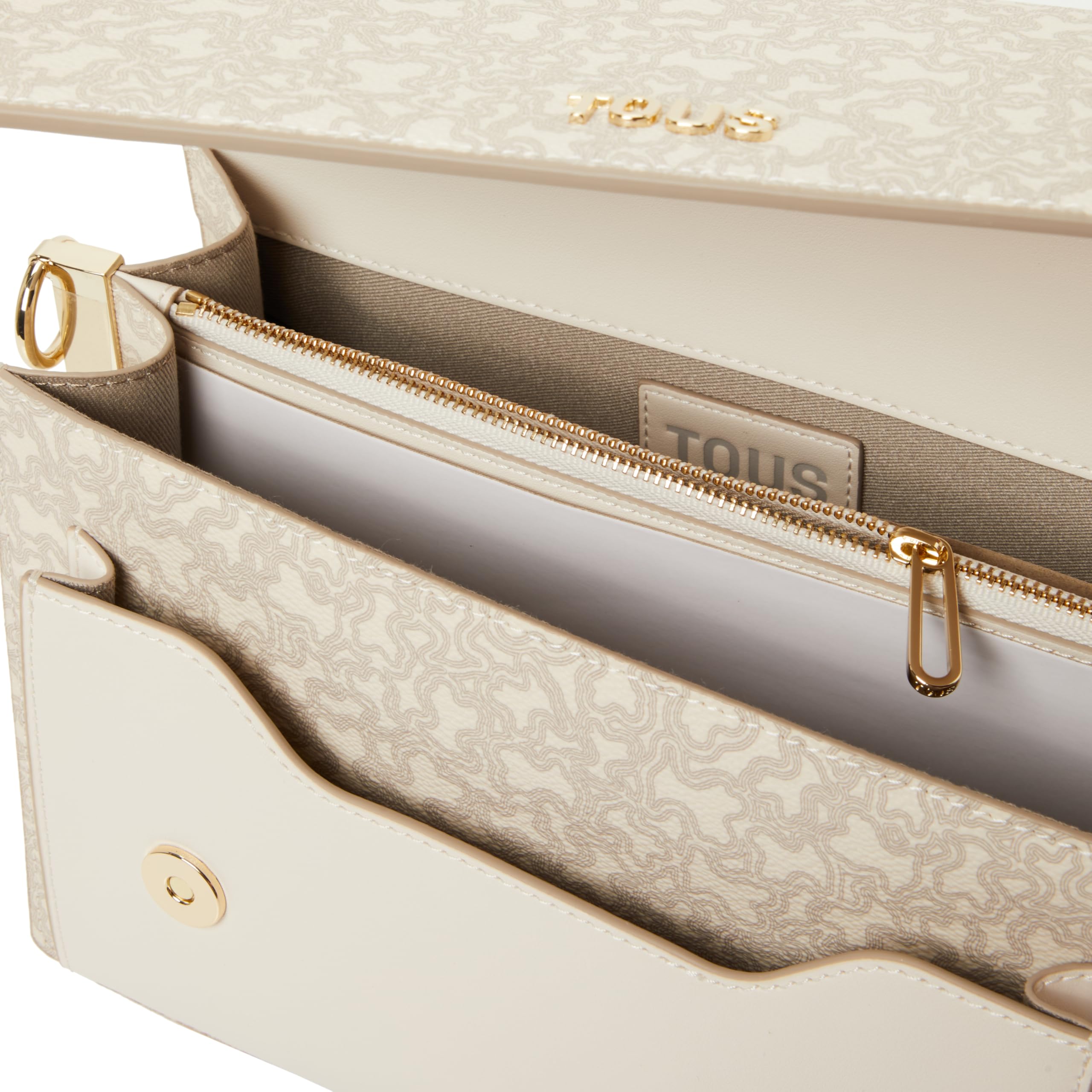 TOUS Bandolera Mediana Audree Beige, Para Mujer, Medidas 16,5 x 25 x 12,5 cm, Colección Kaos Mini Lines