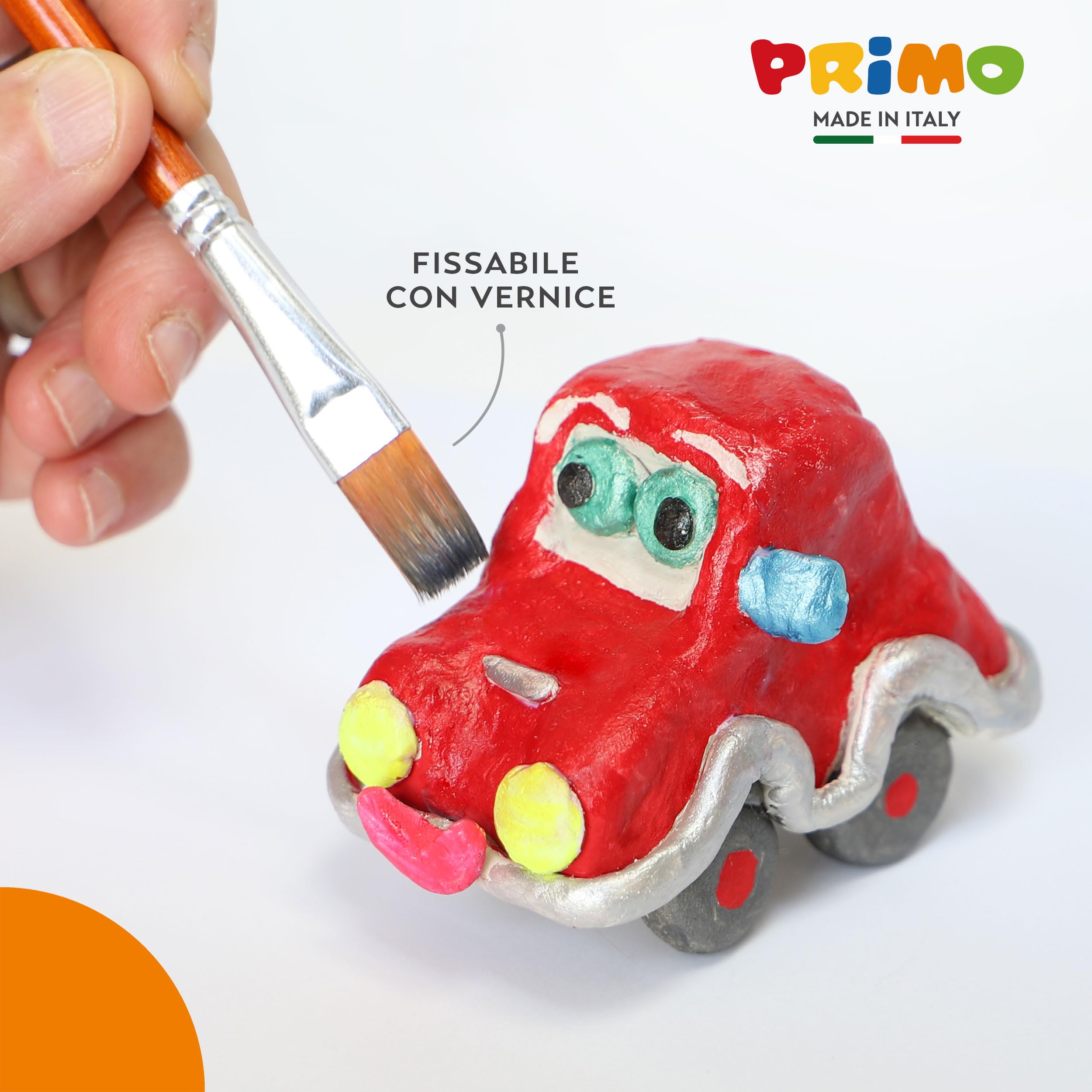 PRIMO - Tempere Lavabili per Bambini +3 Anni, 12 Colori per Bambini 25 ml in Vasetto Validi come Colori per Tessuti e Lavoretti Creativi, Pittura per Tessuti, Carta e Vetro, Colori a Tempera Coprenti