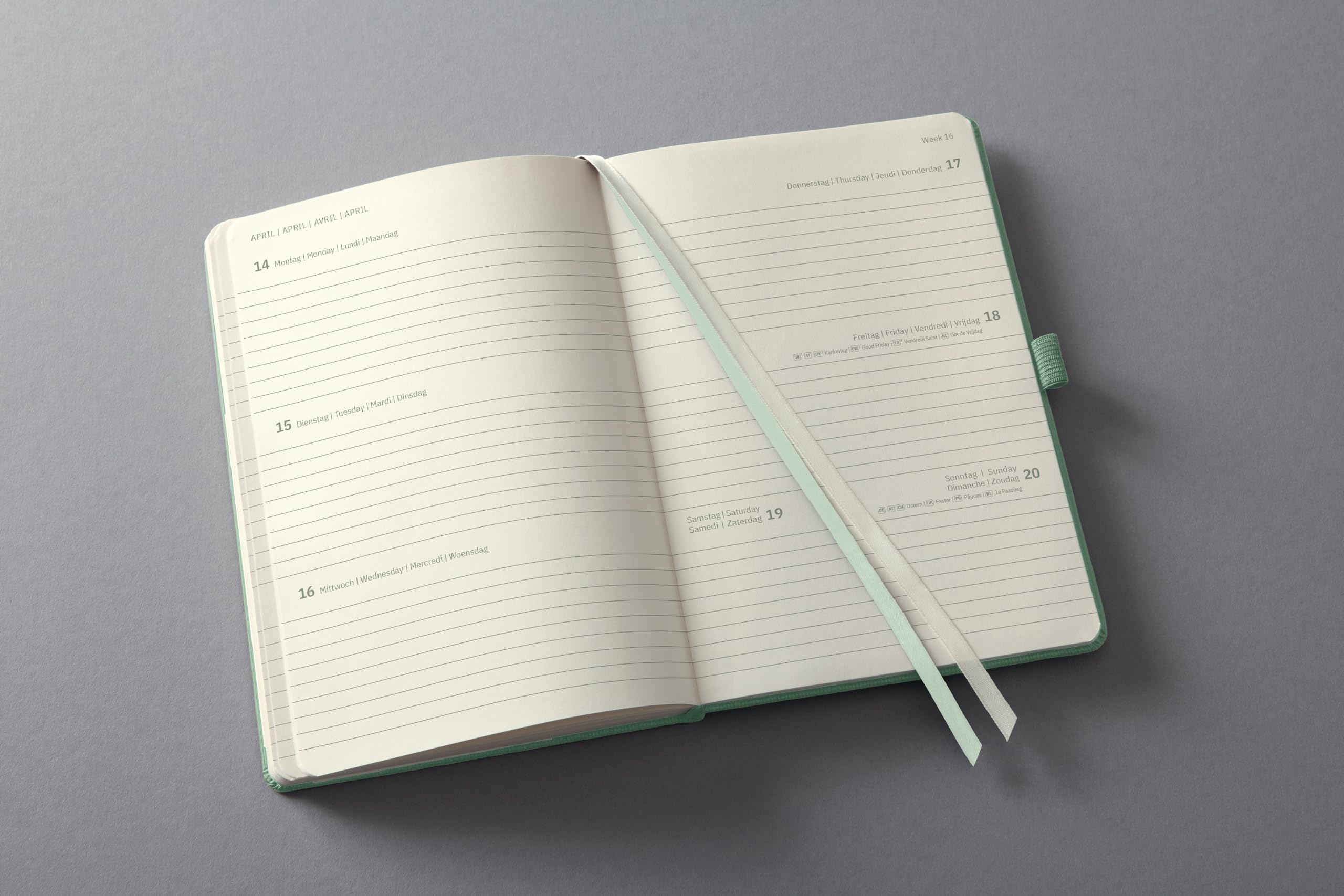 SIGEL C2572 Conceptum Weekly Planner 2025, Approx. A5, Green, hardcover, 2 Pages = 1 Week, 192 Pages, ca. A5 - Image 3