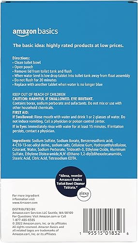 Miniatura 2 de Tienda Basics Limpiador de inodoro, tabletas azules con blanqueador de oxígeno, sin perfume, 5 unidades, paquete de 2