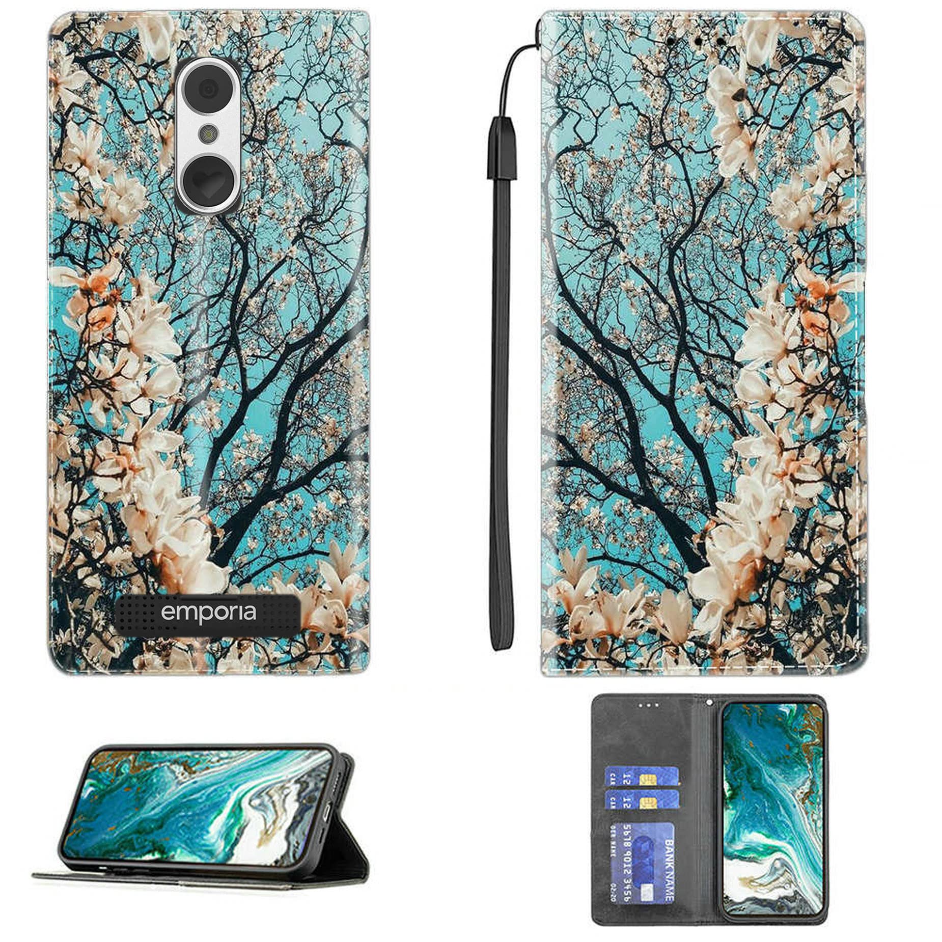 voor Emporia Smart 6 Case, Oxford Lederen Portemonnee Hoesje met Zachte