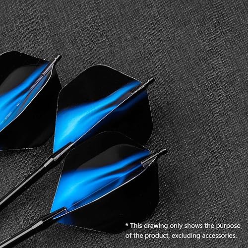 Miniatura 5 de CyeeLife 9 piezas de aluminio dardos protector de vuelo accesorios, negroplata