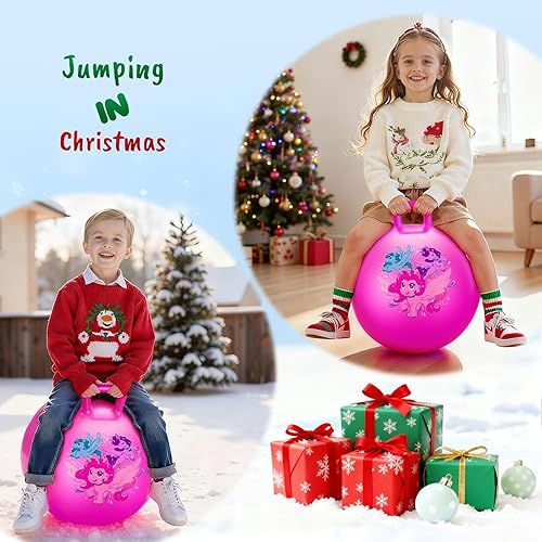 Miniatura 3 de ZOOJOY Bola de tolva para niños, bola inflable de 18 pulgadas con asa, unicornio rosa, juguetes para niñas para interiores y exteriores, juego de