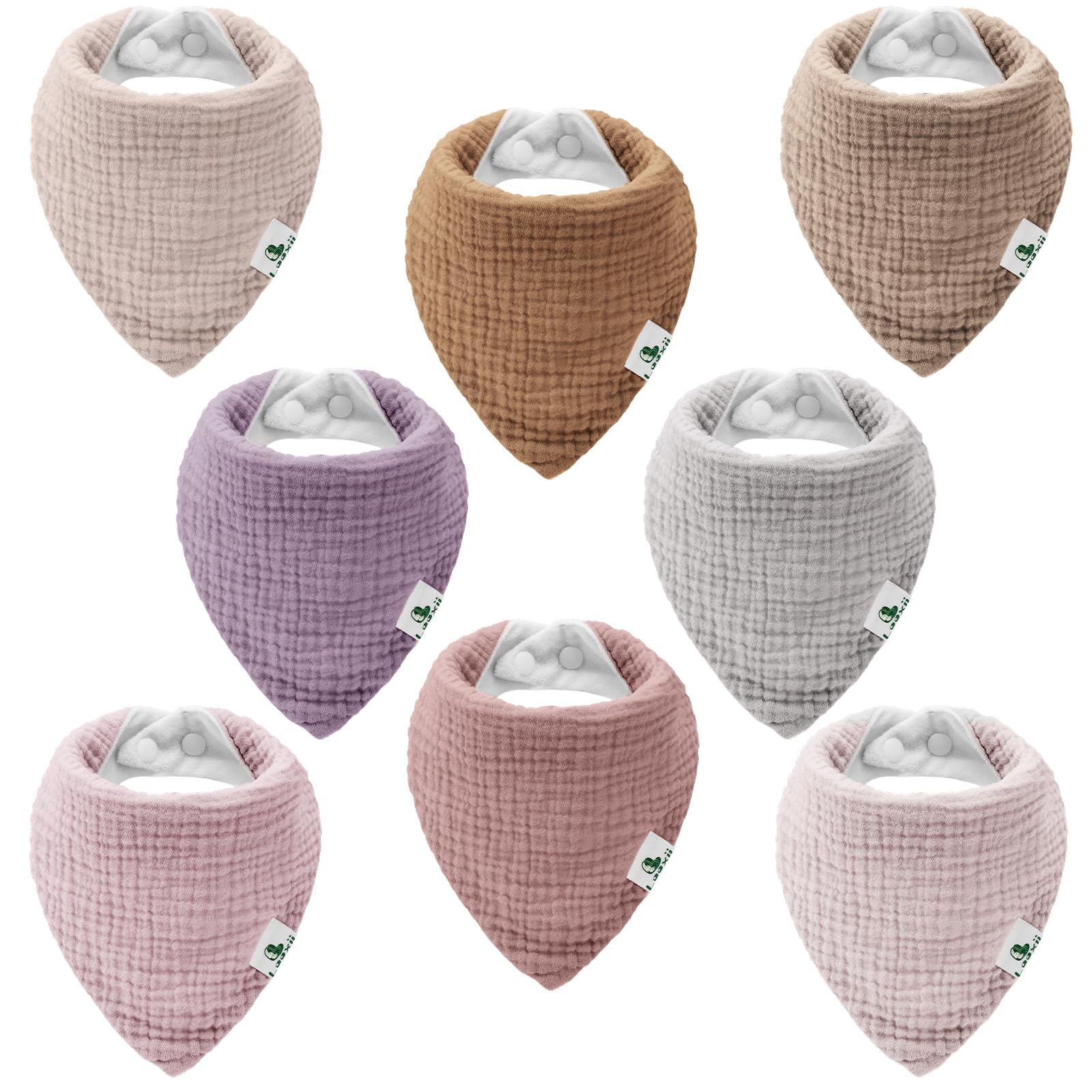 Looxii Lätzchen Baby Dreieckstuch Baby Halstuch 8 Stück Musselin 100% Baumwolle Baby Lätzchen Weich Absorbierende für Junge und Mädchen