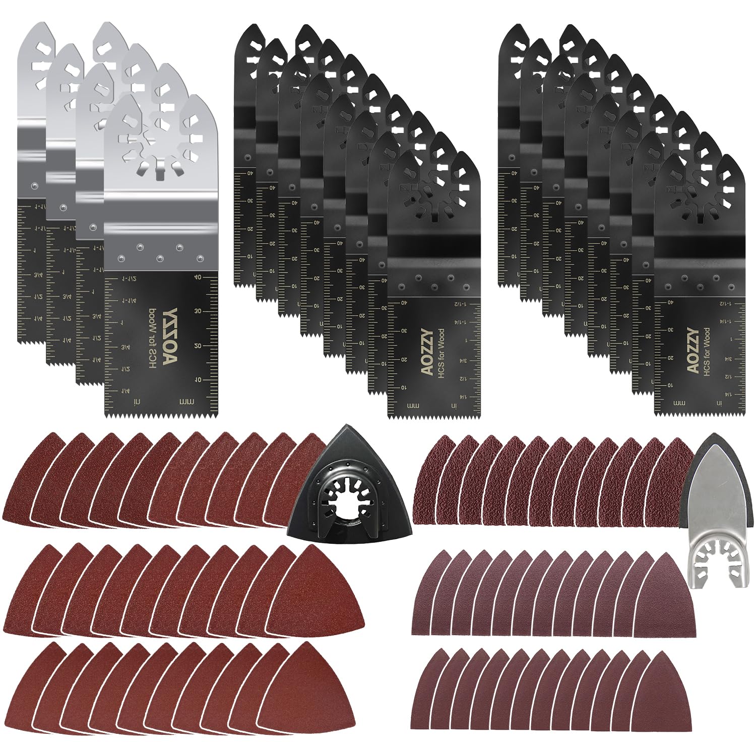 82 Oscillating Saw Blades, Oscillating Tool Blades Accessories with Sandpaper, 4PCS Bi-Metal Blades, Quick Release Multi Tool Blades Fits Most Models The Market