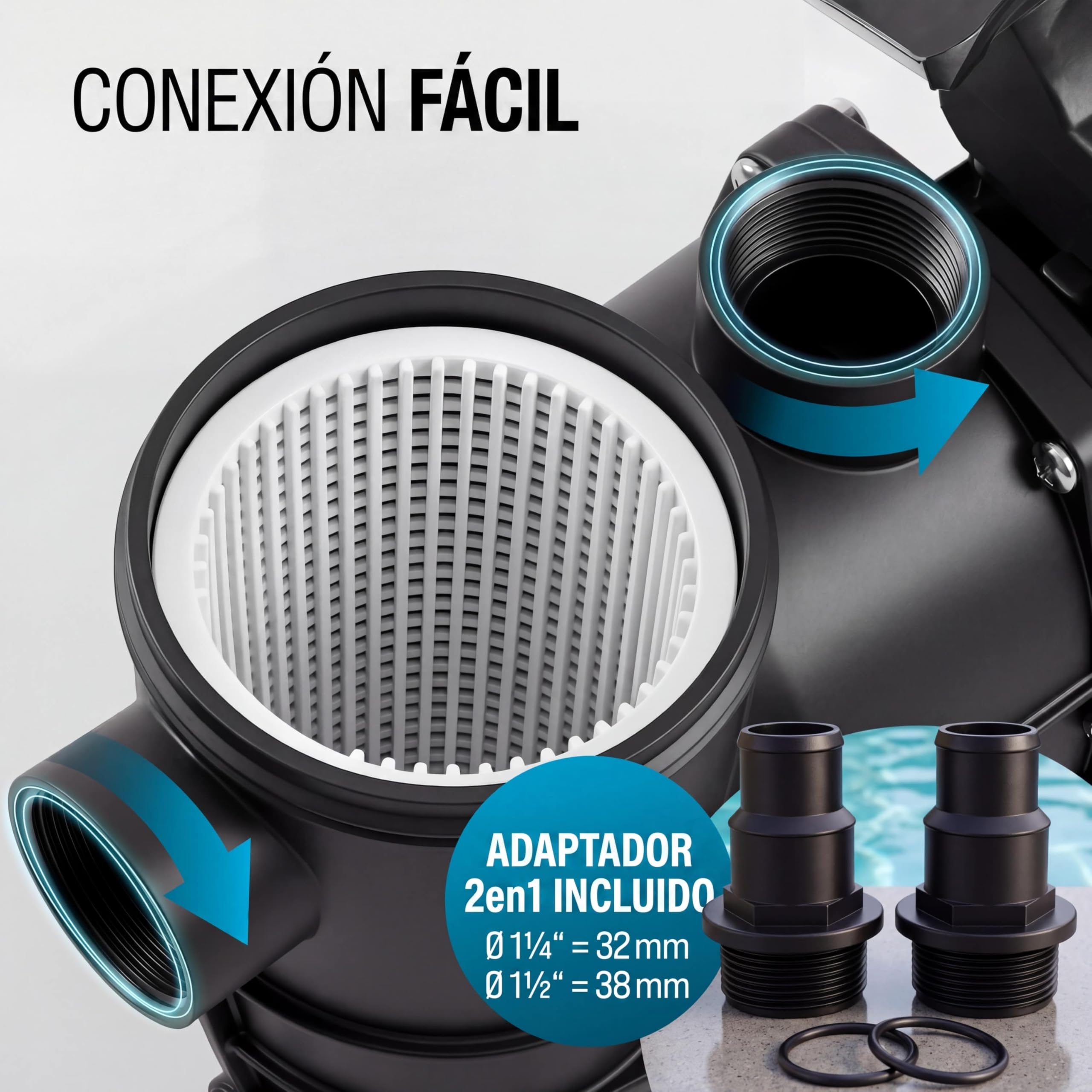 Monzana® Depuradora Bomba de Filtro para Piscina 9.960L/h Bomba Circulación de Agua Filtración 450W