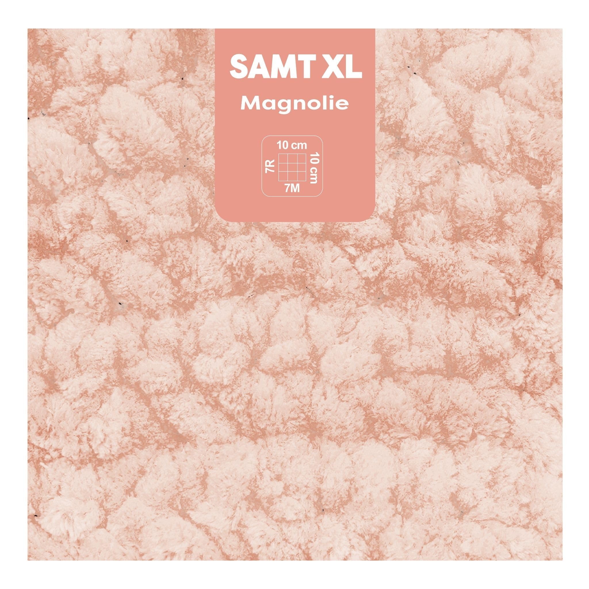 myboshi Samt XL, kuscheliges, extra dickes Chenillegarn, super chunky, zum Häkeln und Stricken, XXL-Knäuel, 100g, Ll 40m, Rosa (Magnolie), 5 Knäuel