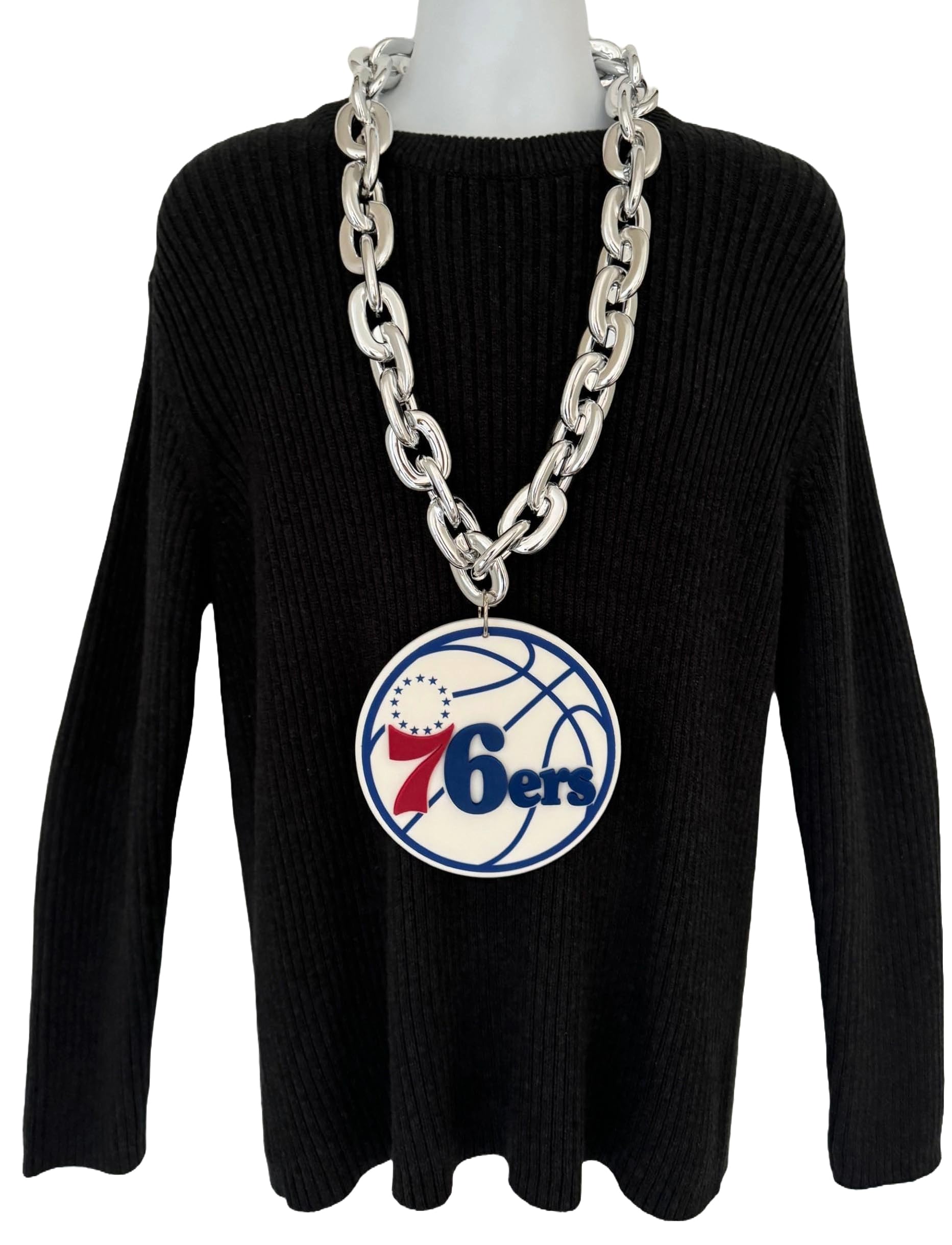 aminco Philadelphia 76ers Fan Chain, Silver
