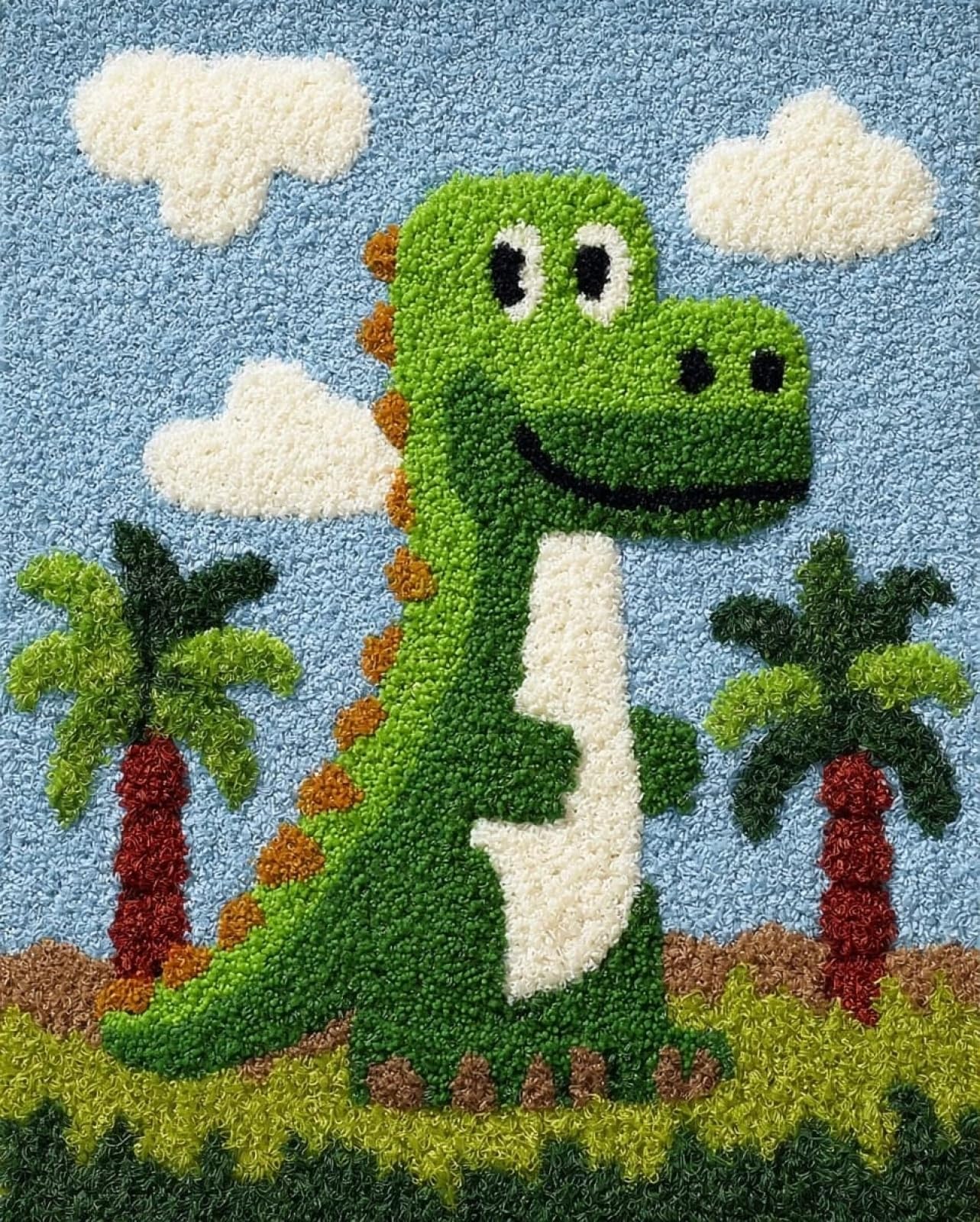 Wallphantom Latch Hook Kits for Adults Rug,Cartoon Dinosaur
