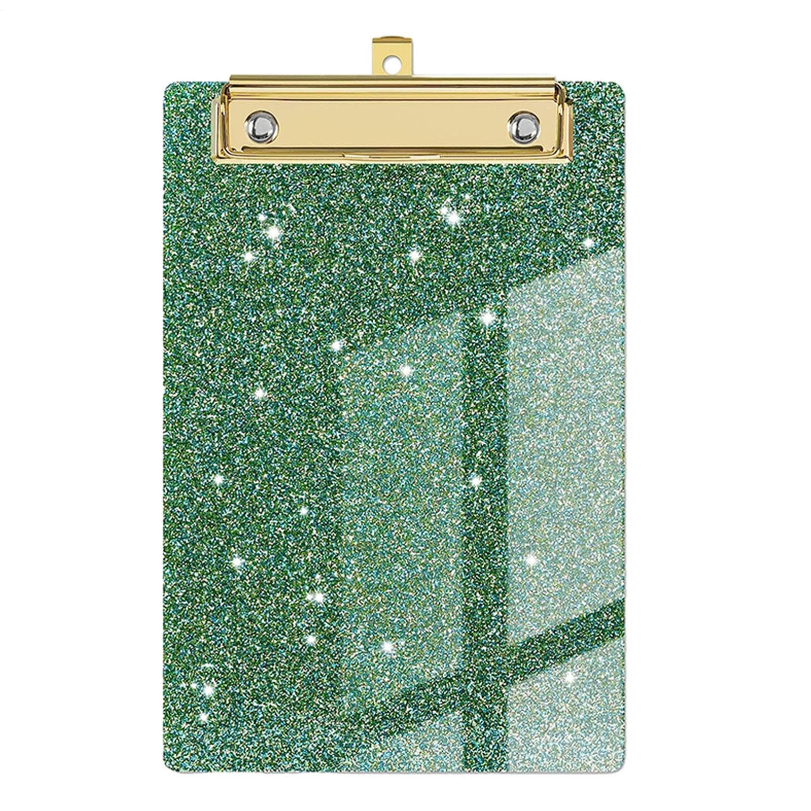 Birtern 14.4 x 9.8 x 1.2 cm Colorful Clipboards - Glitter Standard Size Clipboards, Portable Lightweight Standard Decorative Cute Clipboard with Clip for Drawing, Art Supplies