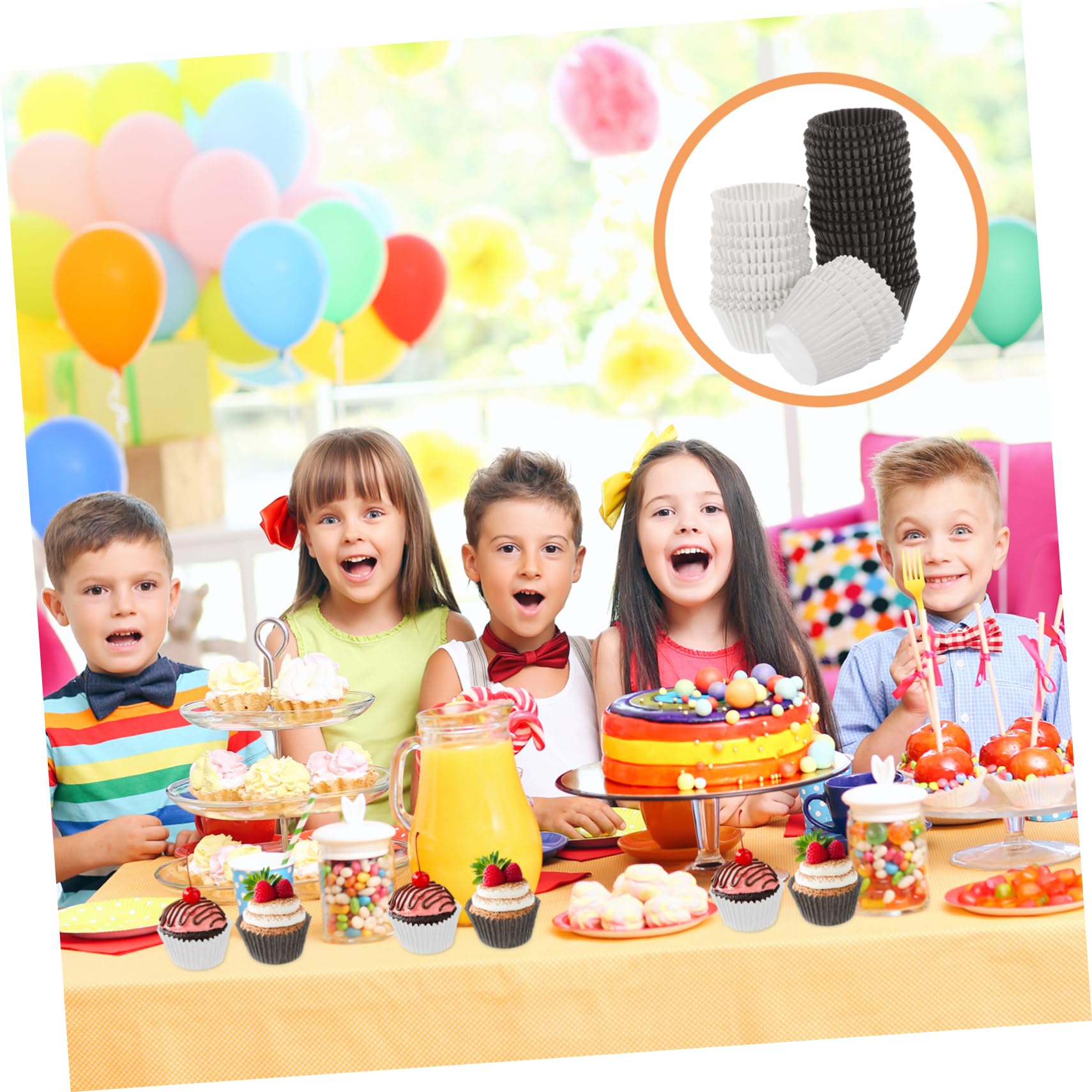 PRETYZOOM Capacillos Para Cupcakes Grandes 1000 Piezas Papel Resistente Blanco y Café Para Hornear Bolsitas Para Postres Fiestas y Repostería Hogar