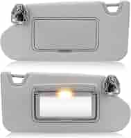 1 Pair Beige Sun Visors With Light & Mirror For Nissan Altima (2013-2018) - Driver & Passenger 12 thumbnail image