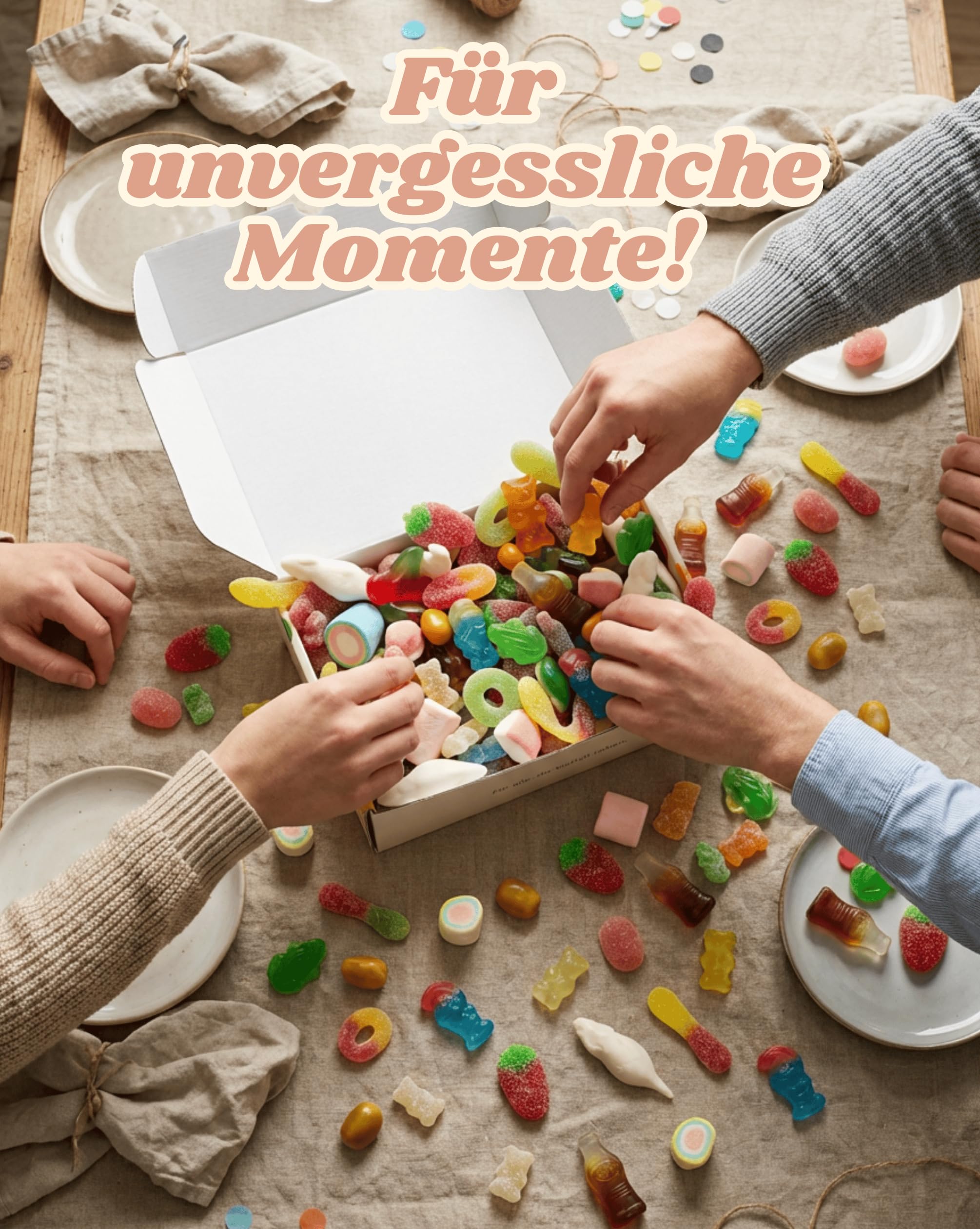Mega Süßigkeiten Box 1,6kg - Frisch gemischt von Der Zuckerbäcker, mit Haribo Trolli Red Band Suntjes, 15 Sorten Fruchtgummi Mix XXL, Geschenkbox Snackbox, Handverpackt in Deutschland