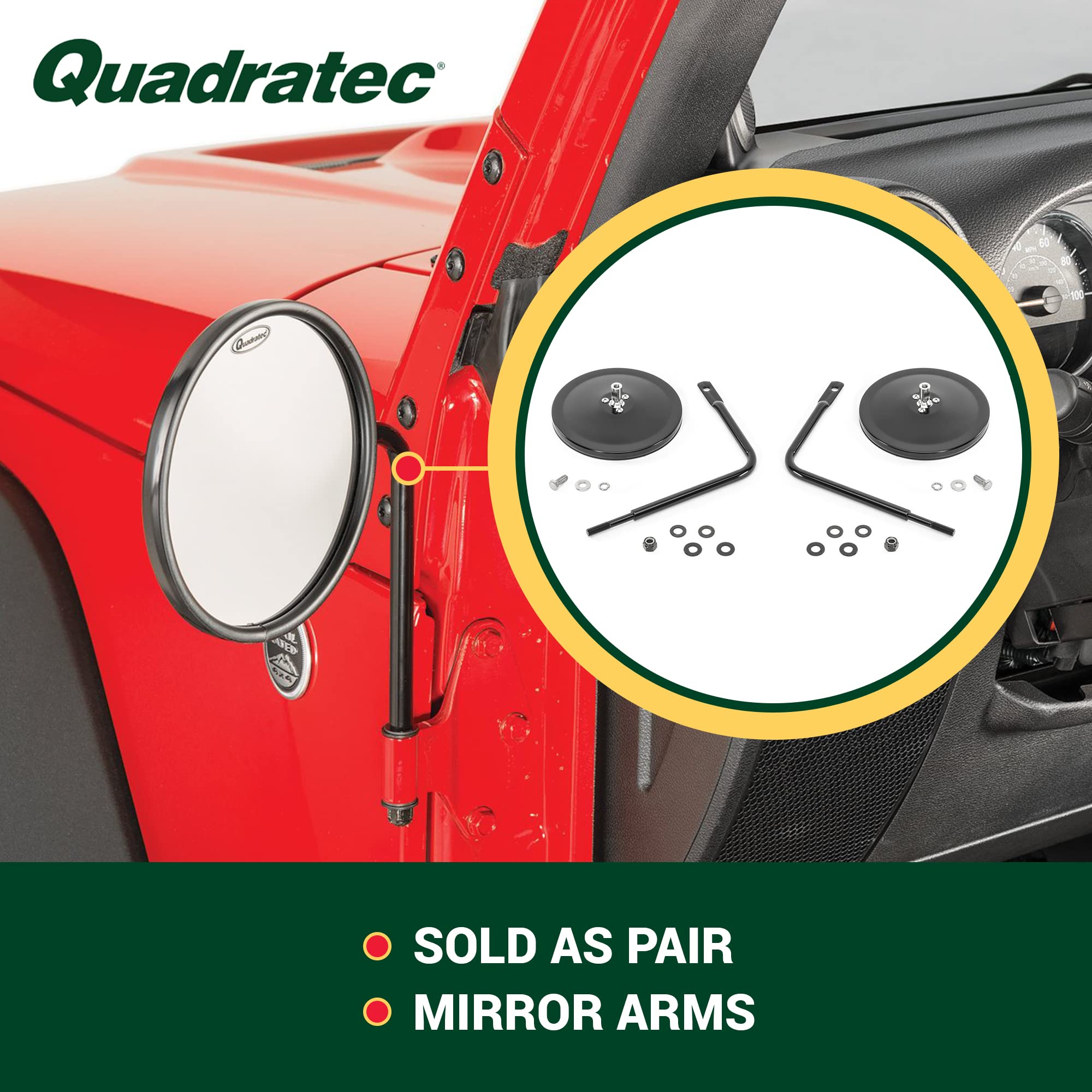 Amazon.com: Quadratec Adventure Doorless Mirrors with Round