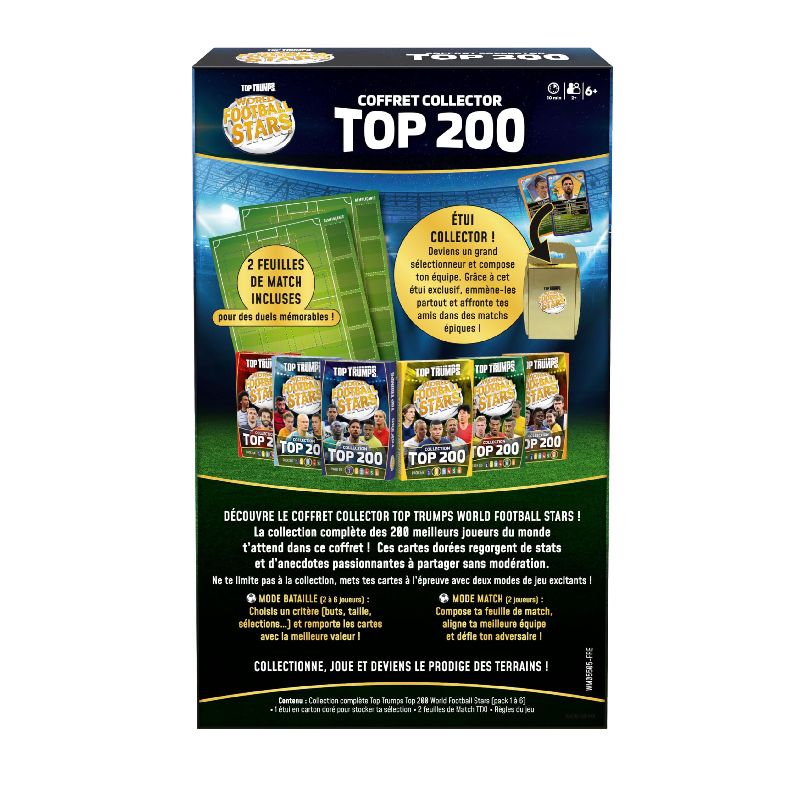 Top Trumps World Football Stars TOP 200 - Confezione da collezione - Gioco da tavolo - MOSSE VINCENTI - 1 o pi? giocatori - Et? 6+