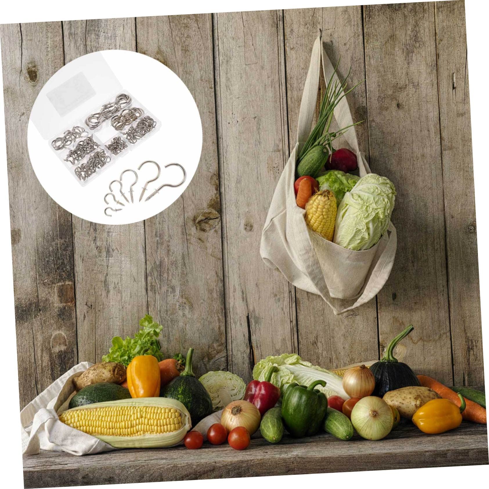 iplusmile 450pièces à Vis Plafond Nickelé Kit Pour Accrocher Plantes Lampes Et Rideaux Pour Maison Bureau