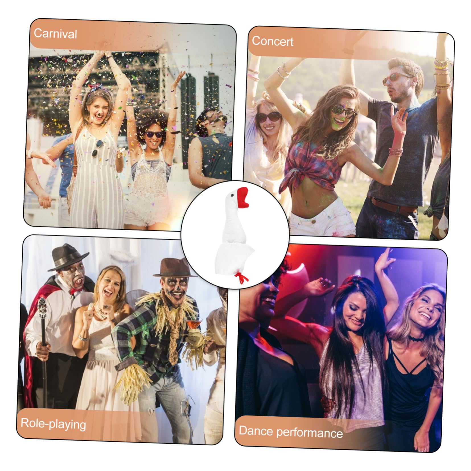 TOYANDONA Sombrero de Ganso de Peluche Blanco, Gorro Creativo y Divertido | Felpa Ligera y Agradable al Tacto, Apto para Fiesta y Celebración, Estilo de Animal Forma de Ganso