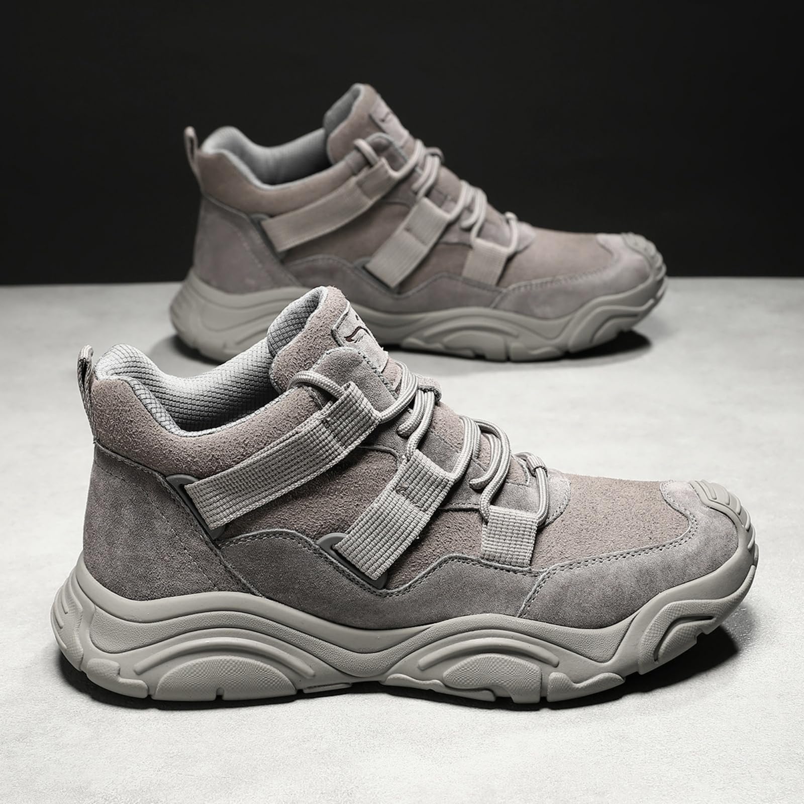 Botas Senderismo Impermeables Hombre Ligero Trekking Aire Libre | Ante Transpirable Caña Alta Con Cordones Antideslizante Con Plataforma Para Mochileros Acampadas Montaña