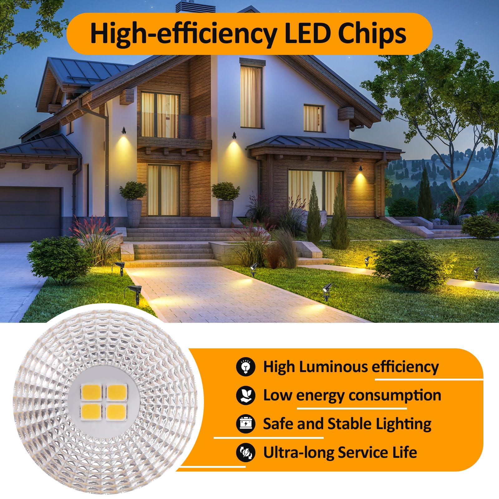 ECOWHO Garden Lights Mains Powered, 18W Extendable Outdoor Spot Lights with Adapter - Image 3
