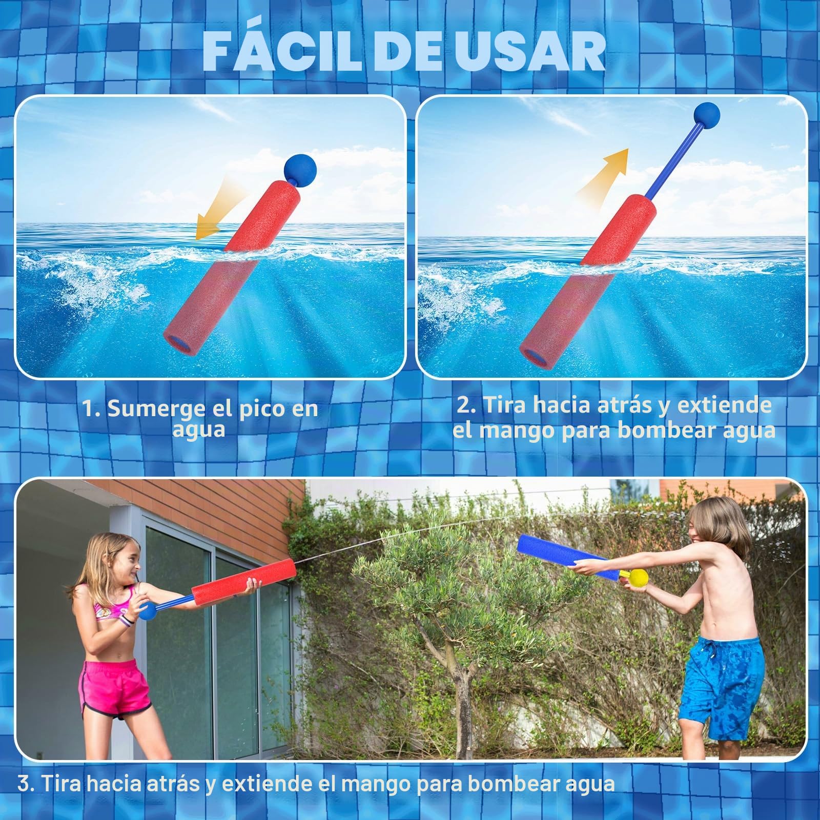 20 Pack Pistola de Agua Niños, Pistola Agua Espuma para Piscina, Jardin, Playa, Exterior Juegos de Aguas para Ninos 3+ Años, Juguetes Piscina Verano