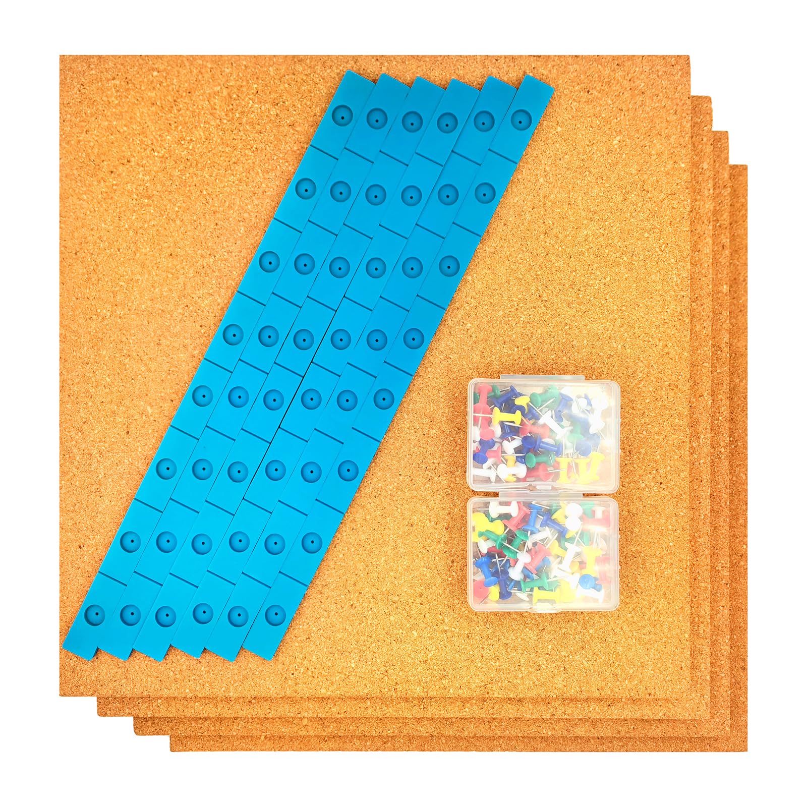 Stained Glass Supplies and Tools, 4 Pcs 12" x 12" Heat Resistant Stained Glass Work Surface, 12 Pcs 12" Layout Blocks for Stained Glass Panels, 100 Pcs Push Pins