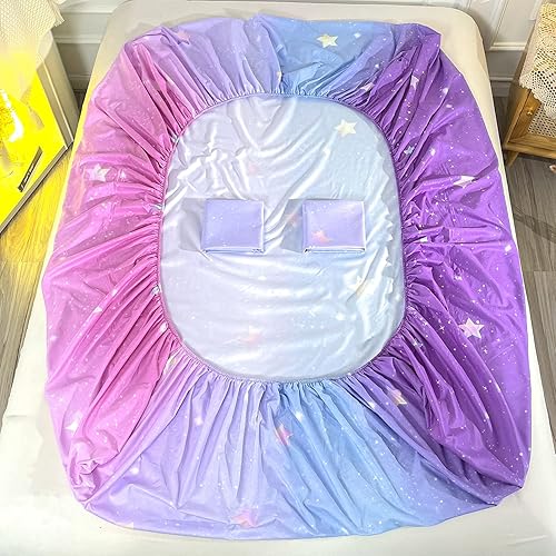 Miniatura 4 de HOSIMA Juego de ropa de cama, sábanas de microfibra de bolsillo profundo tamaño Queen de 61 x 81 pies con 2 fundas de almohada, ropa de cama con