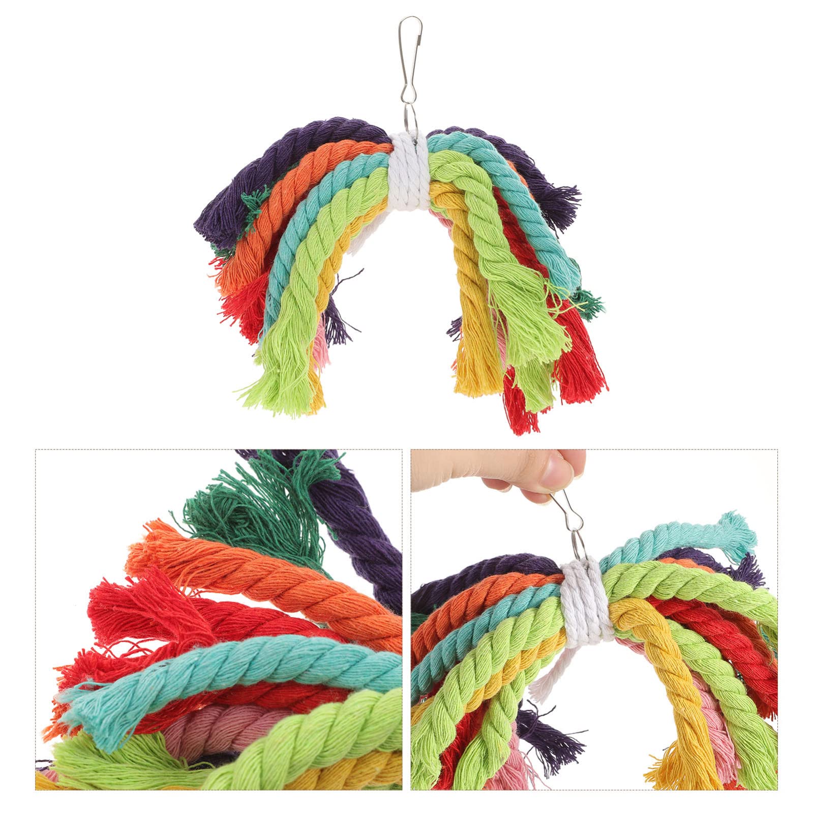 Housoutil 5pièces Jouet Coton pour Oiseaux Jouet à Mâcher pour Perroquets Parakeets Et Autres Oiseaux Domestiques Amusement Et Détente Assurés
