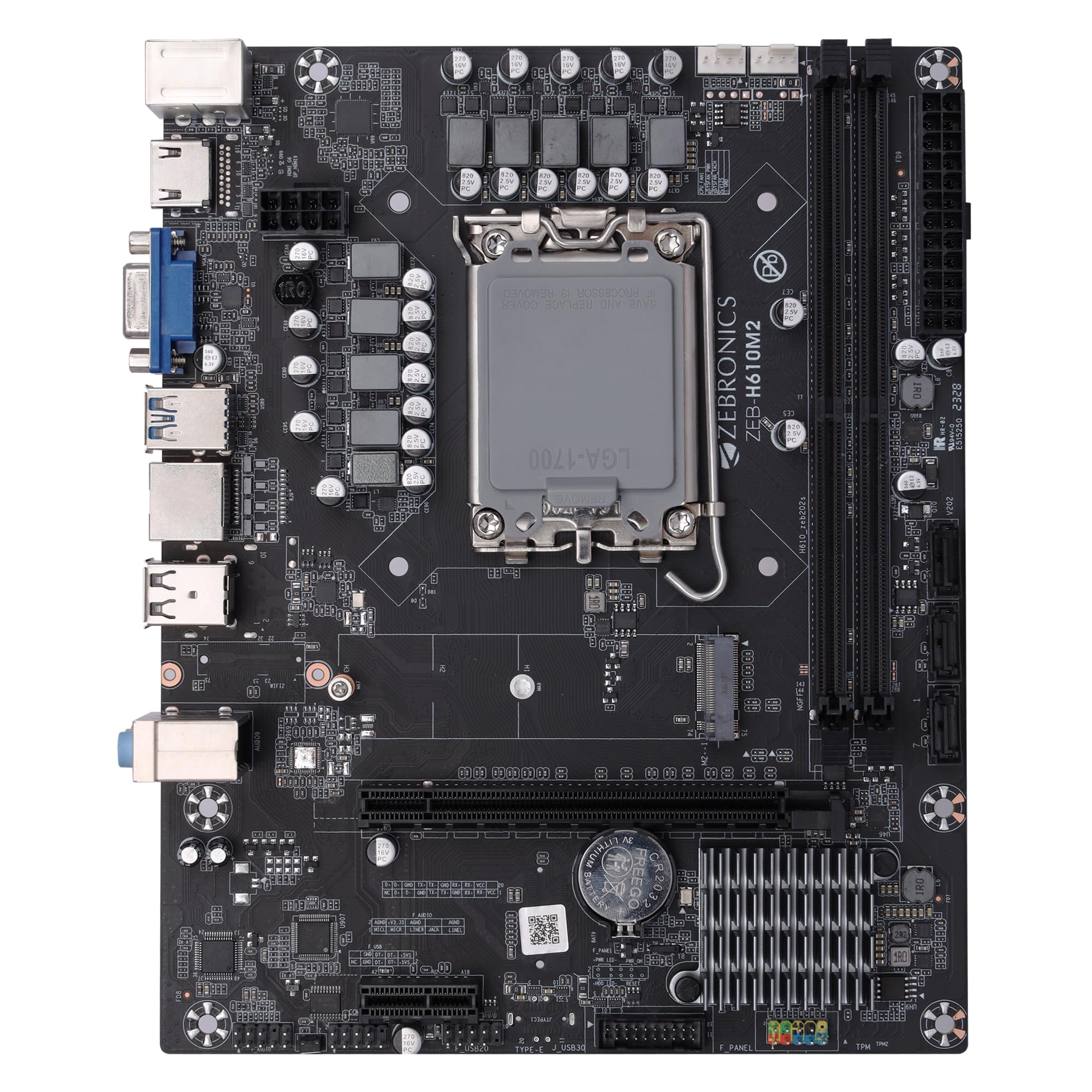 ZEBRONICS H610M2 Micro-ATX Motherboard for LGA 1700 Socket, Supports Intel 12th & 13th Generation Processors, M.2 Slot, 5.1 Audio, DDR4 3200 MHz, Ports (RJ45 | SATA | USB 3.0 | HDMI)-picture-14