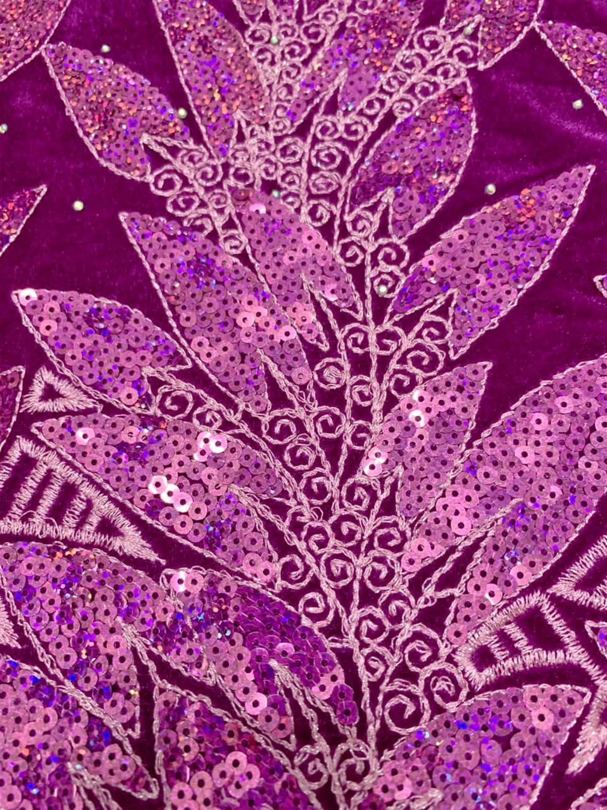 Tkanina afrykańska z haftem, cekinami i koronką Aksamitna koronkowa cekinowa tkanina haftowana do szycia pikowania 5 jardów Multicolor(7)