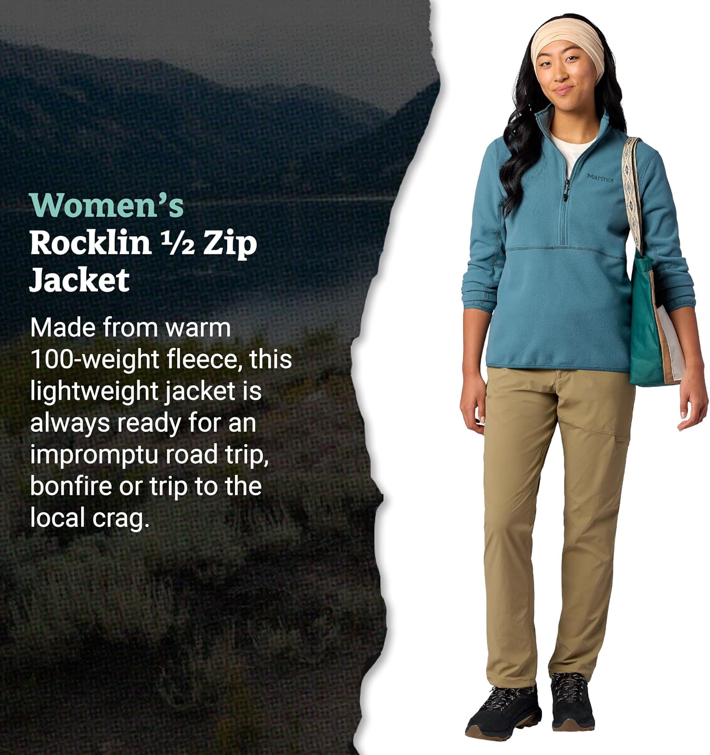 MARMOT Women's Rocklin 1/2 Zip Jacket - Classic, Warm, Lightweight 100-Weight Fleece Layer