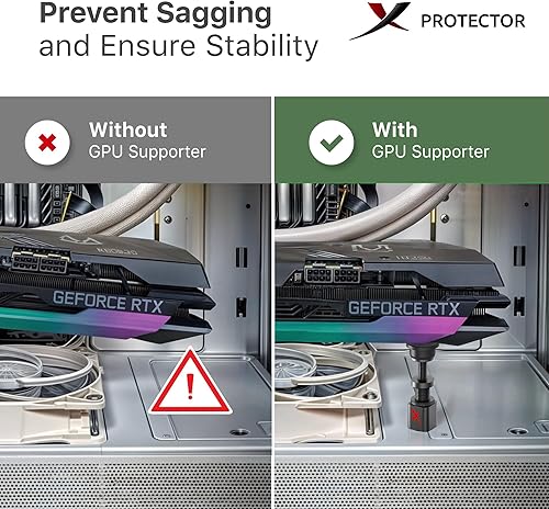 Miniatura 2 de X-Protector Soporte de GPU – Pequeño soporte de hundimiento de GPU de 1" – 2" – Soporte de GPU premium con almohadilla de goma – Soporte de tarjeta