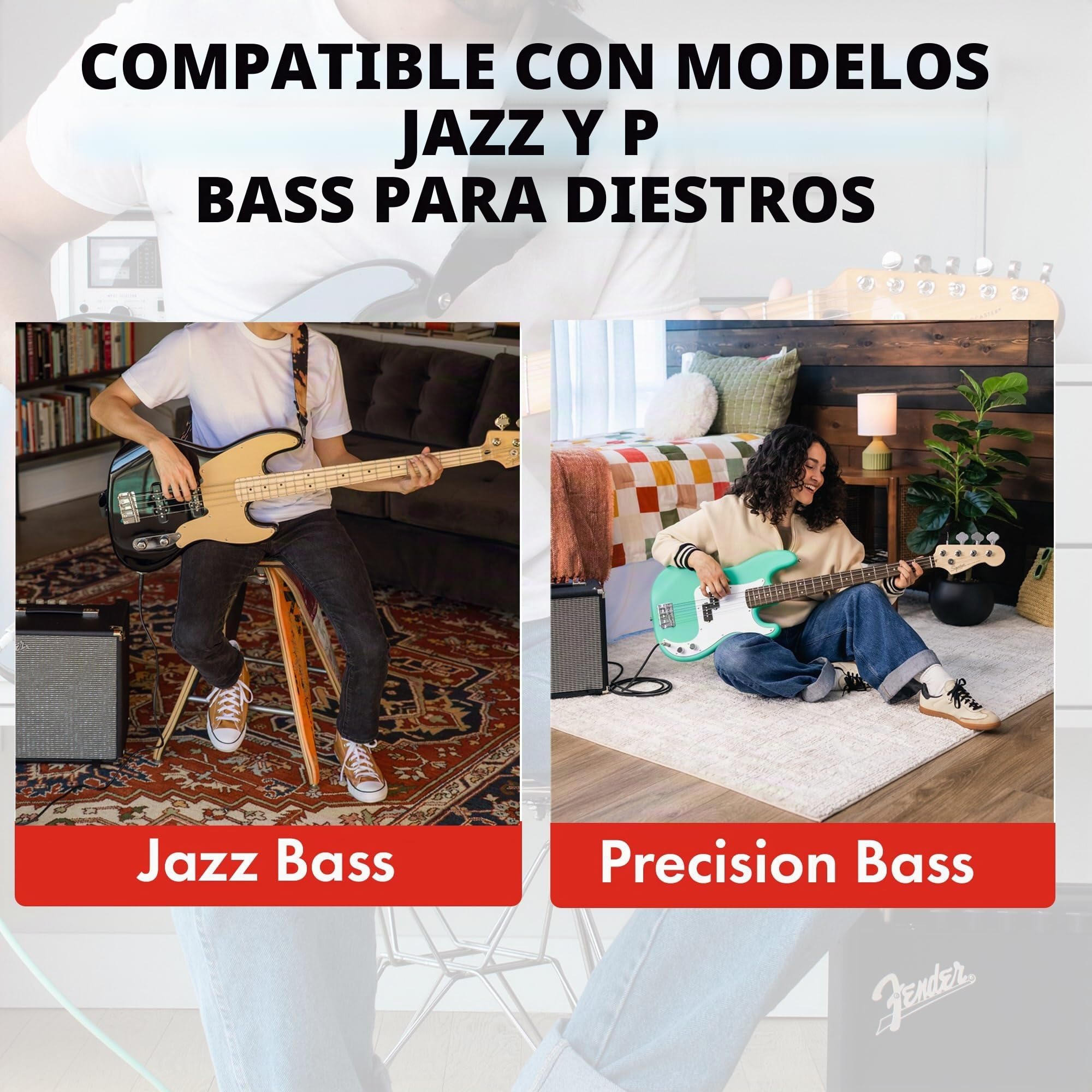 Fender Classic Series - Funda para bajo de precisión y bajo Jazz, Color Negro