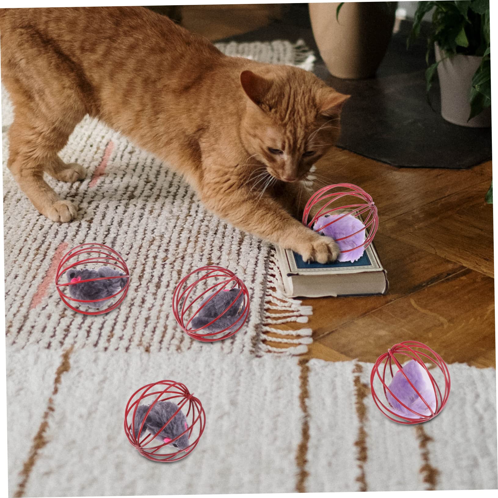 Kisangel 15piezas Juguetes para Gatos De Ratón Interactivas Estimulación De Instintos Naturales Color Aleatorio Juguetes para Mascotas