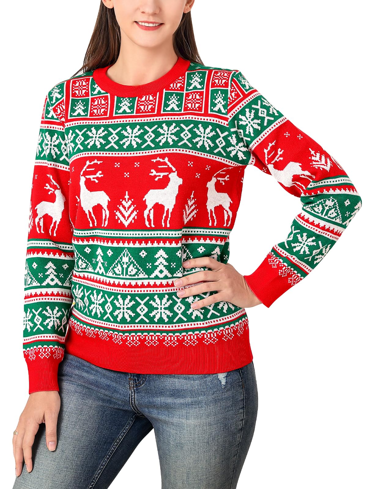 XiaoMoSha Unisex Ugly Sweater Christmas Women Men Holiday Knit Pullover Matching Ugly Christmas Sweater for Men Women Kids