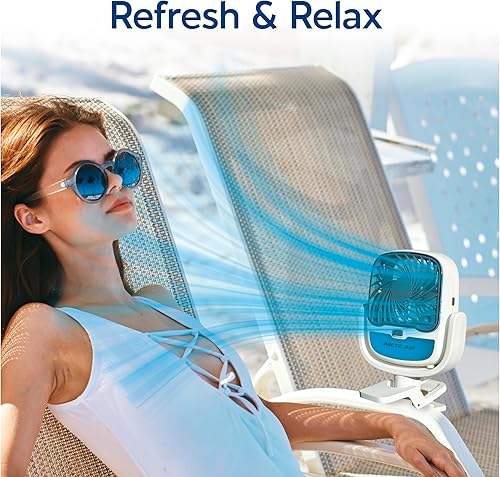 Miniatura 10 de Arctic Air Ventilador portátil, ventilador pequeño Grip Go de 3 velocidades, gran ventilador de cochecito, ventilador de viaje o escritorio,