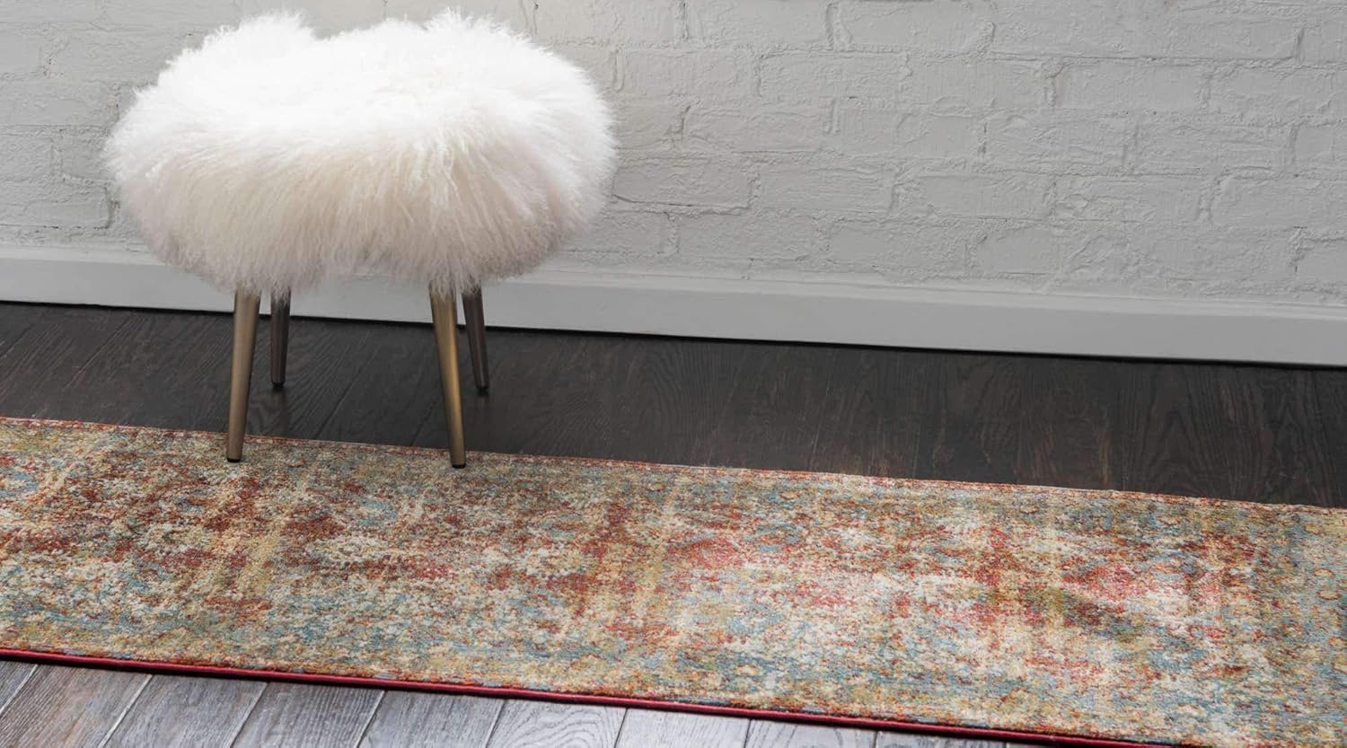 Unique Loom Baracoa Collection Bright Tones Vintage Traditional Red Runner Rug (2' 2 x 6' 0)