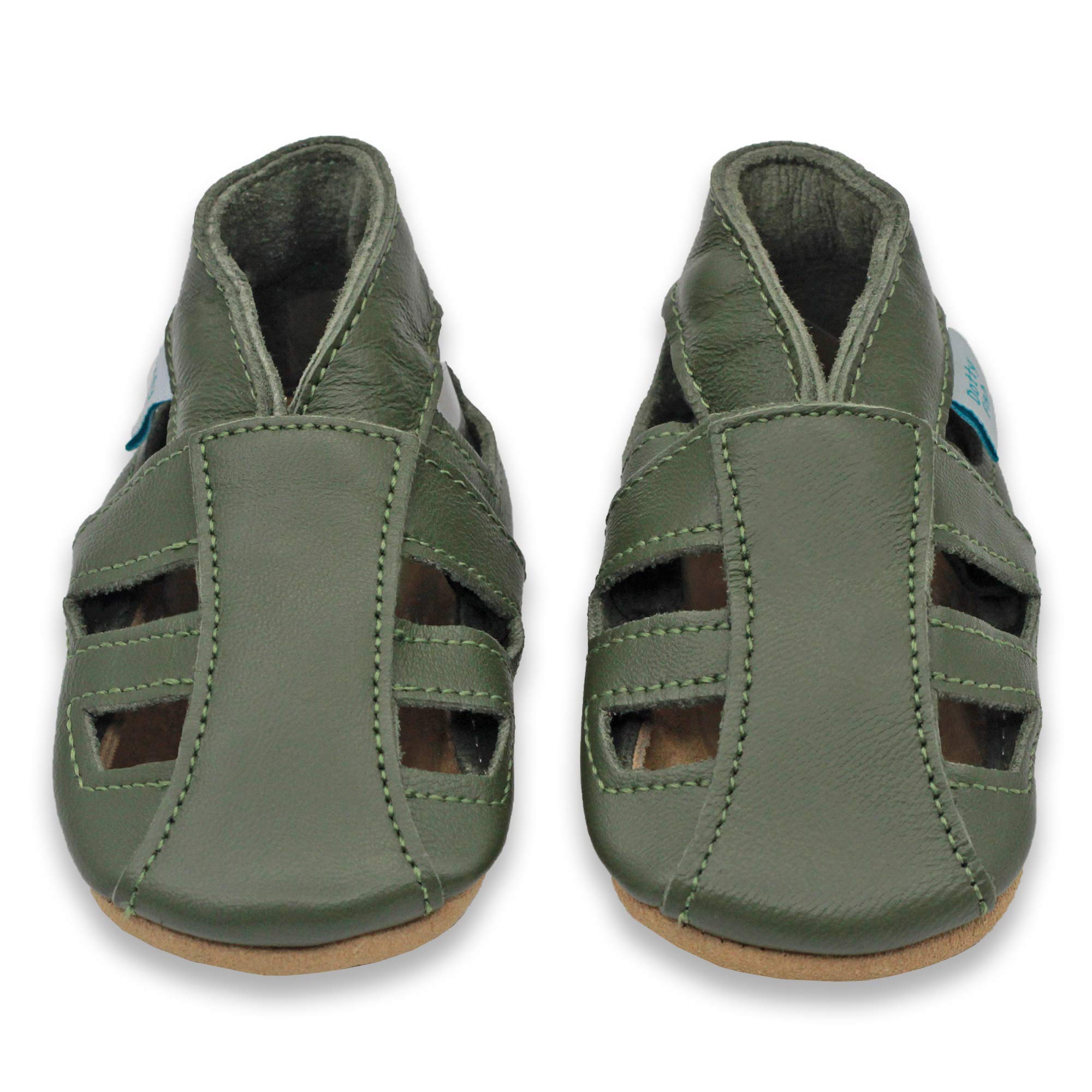 Dotty Fish Soft Sole Leather Sandals for Babies & Kids – Barefoot Feel, Non-Slip Sole, Breathable, Lightweight & Flexible Summer Shoes for Boys & Girls - British Brand - 0-6 Months - 4-5 Years — view 4
