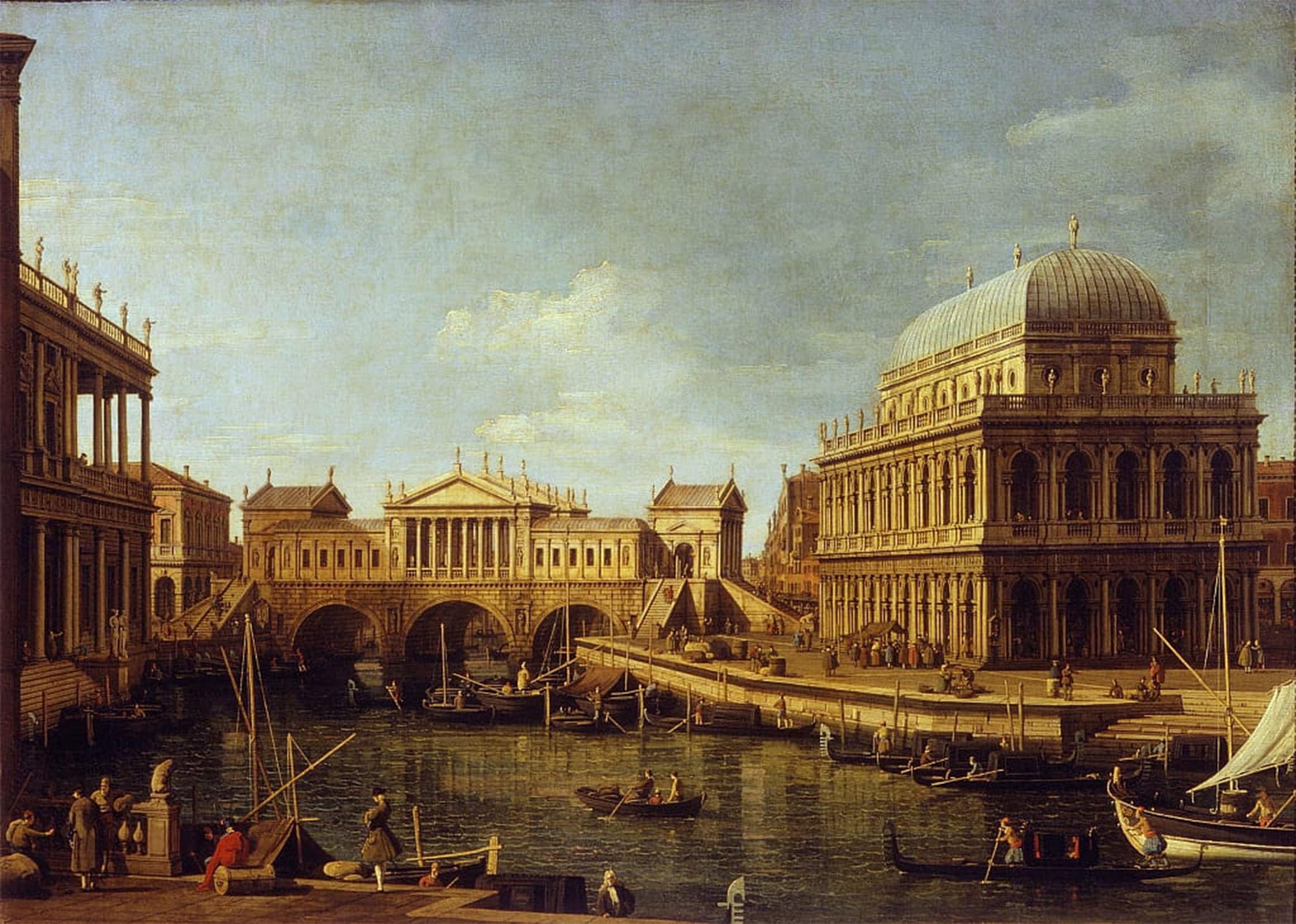 ARTXLXXBN Famous Art Print Poster Vintage Wall Art Capriiiccio with the Palladian Architecture by Canaletto Canvas Art Poster for Home Decor 60x90cm