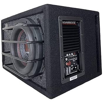 Massive Audio Car Powered Subwoofer Box BAS8 - 8 Inch, 400