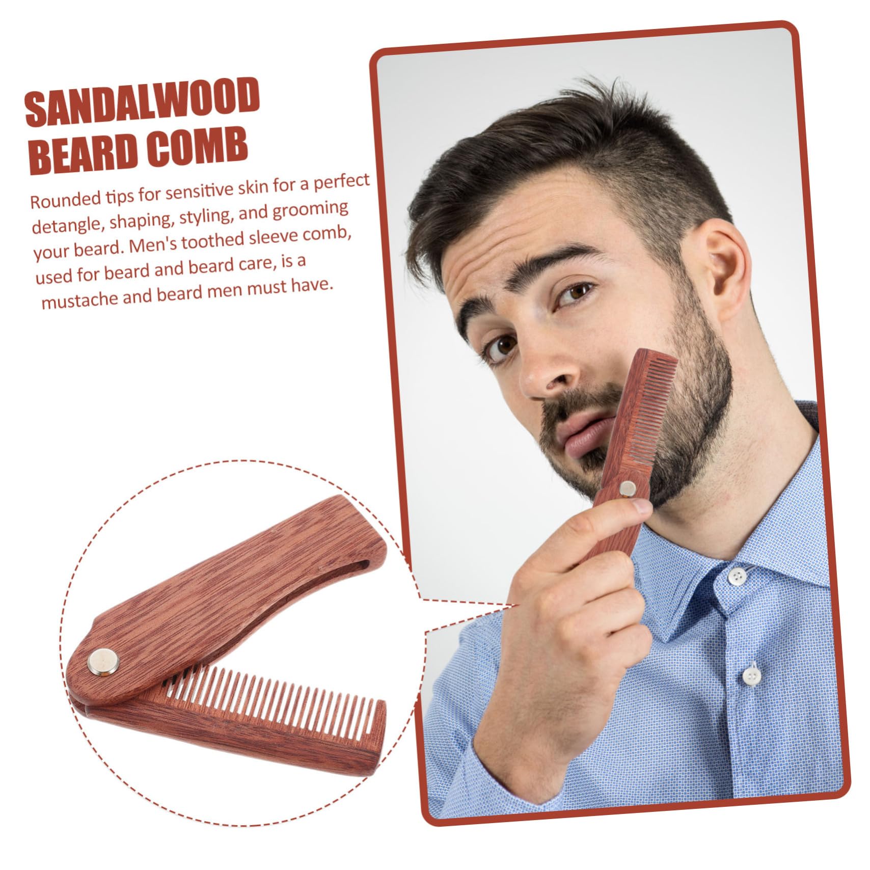 FOMIYES 3 Pezzi Di Spazzola Per Barba Pettine Tascabile Pieghevole Pettine Portatile Piccolo Per in Legno Per Uomo