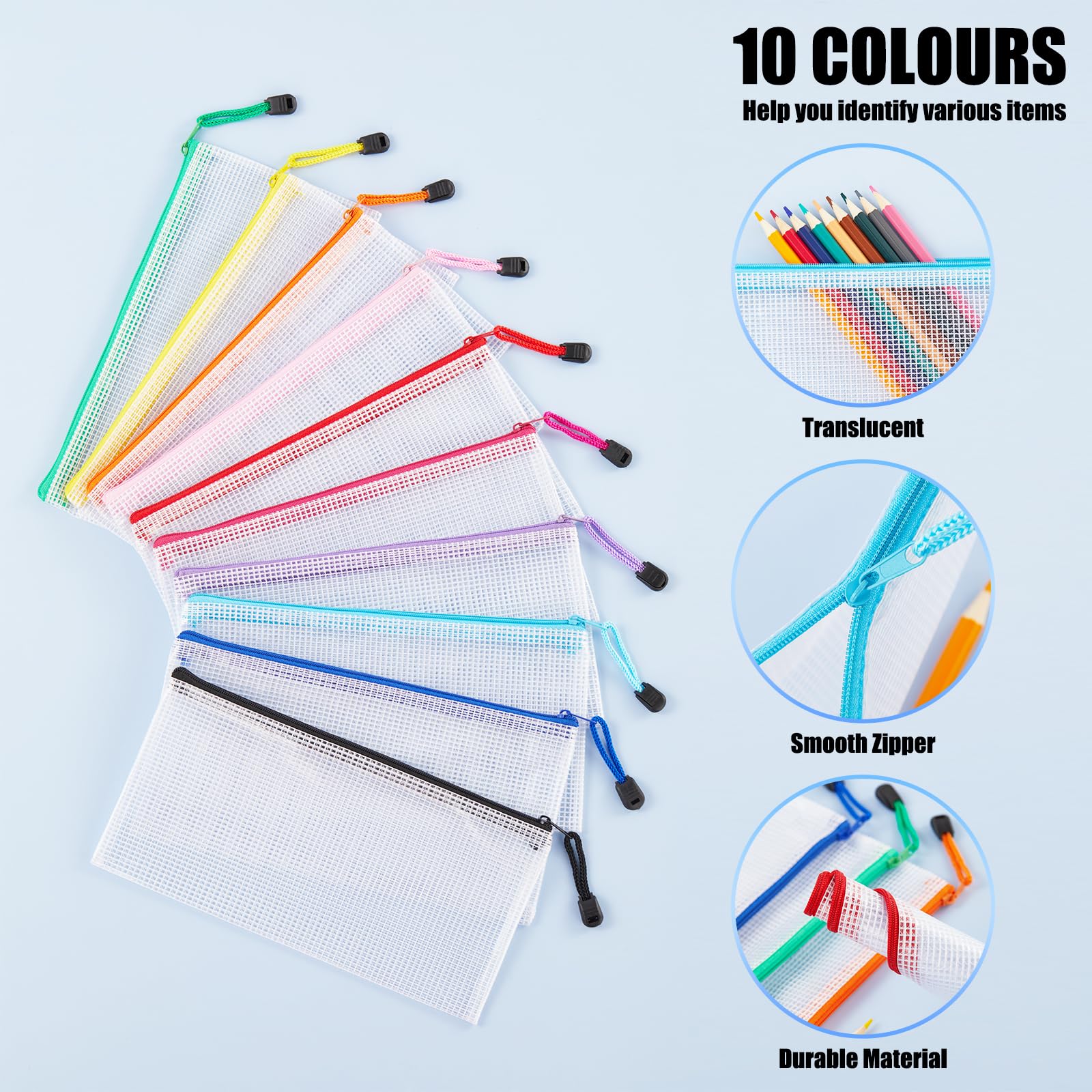 Clear Pencil Case Zipper File Bags - Image 3