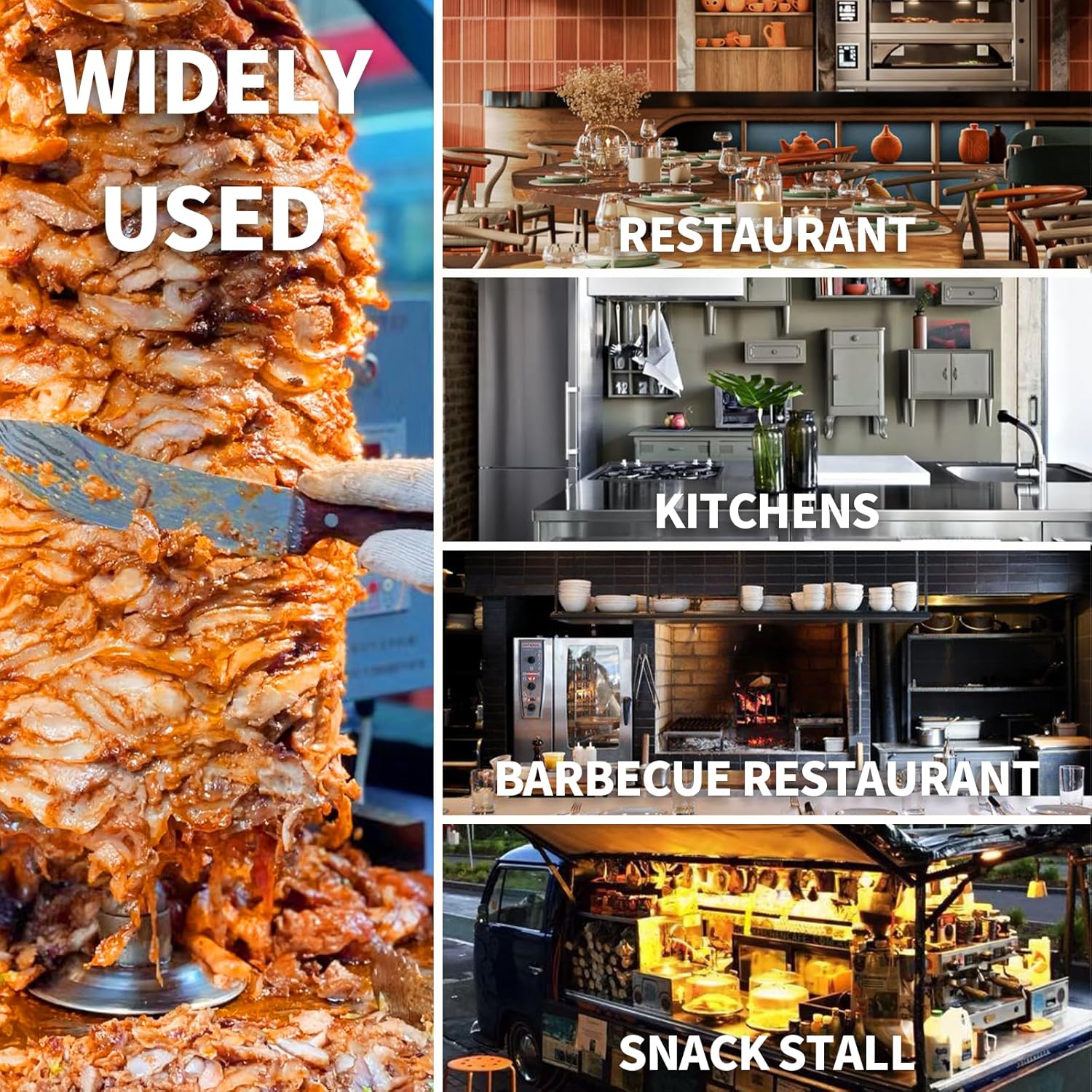 3 Burners Shawarma Grill Machine Commercial Vertical Rotisserie Grill Gyro Meat Doner Kebab Machine for Kitchen Restaurant